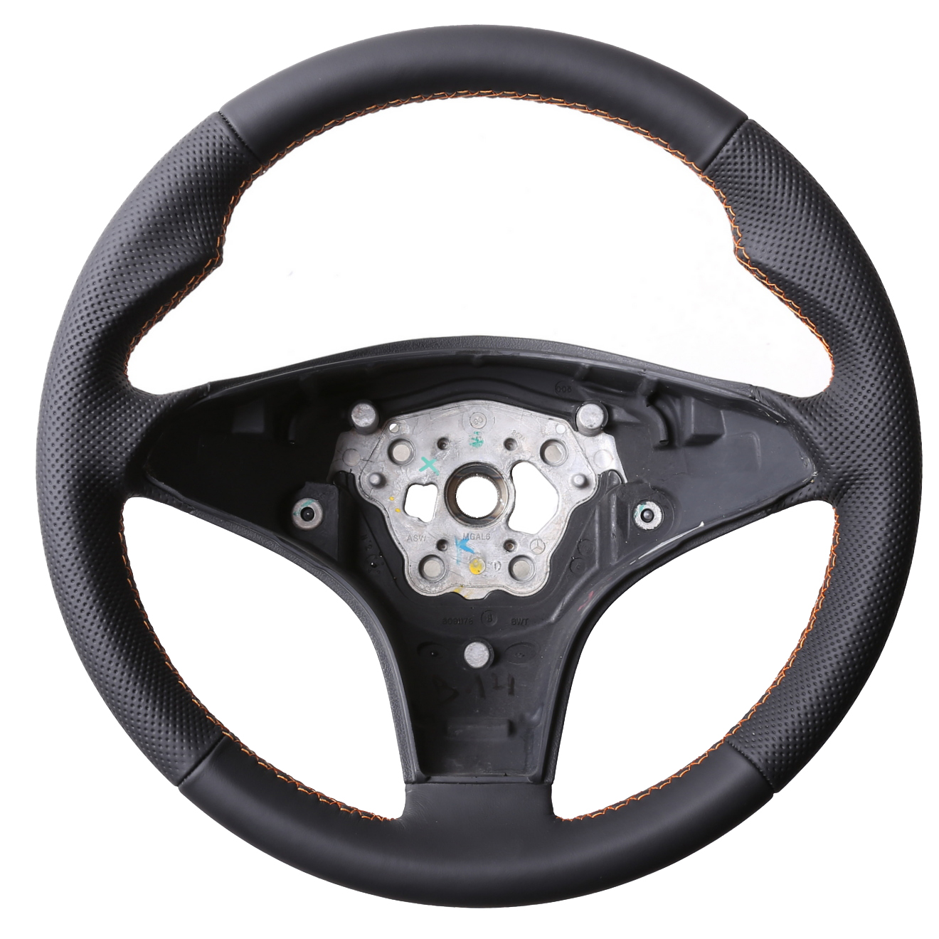 Mercedes Lenkrad CL 203 C219 CLS R230 SLK R171 Daumenauflagen Kombibezug Naht orange