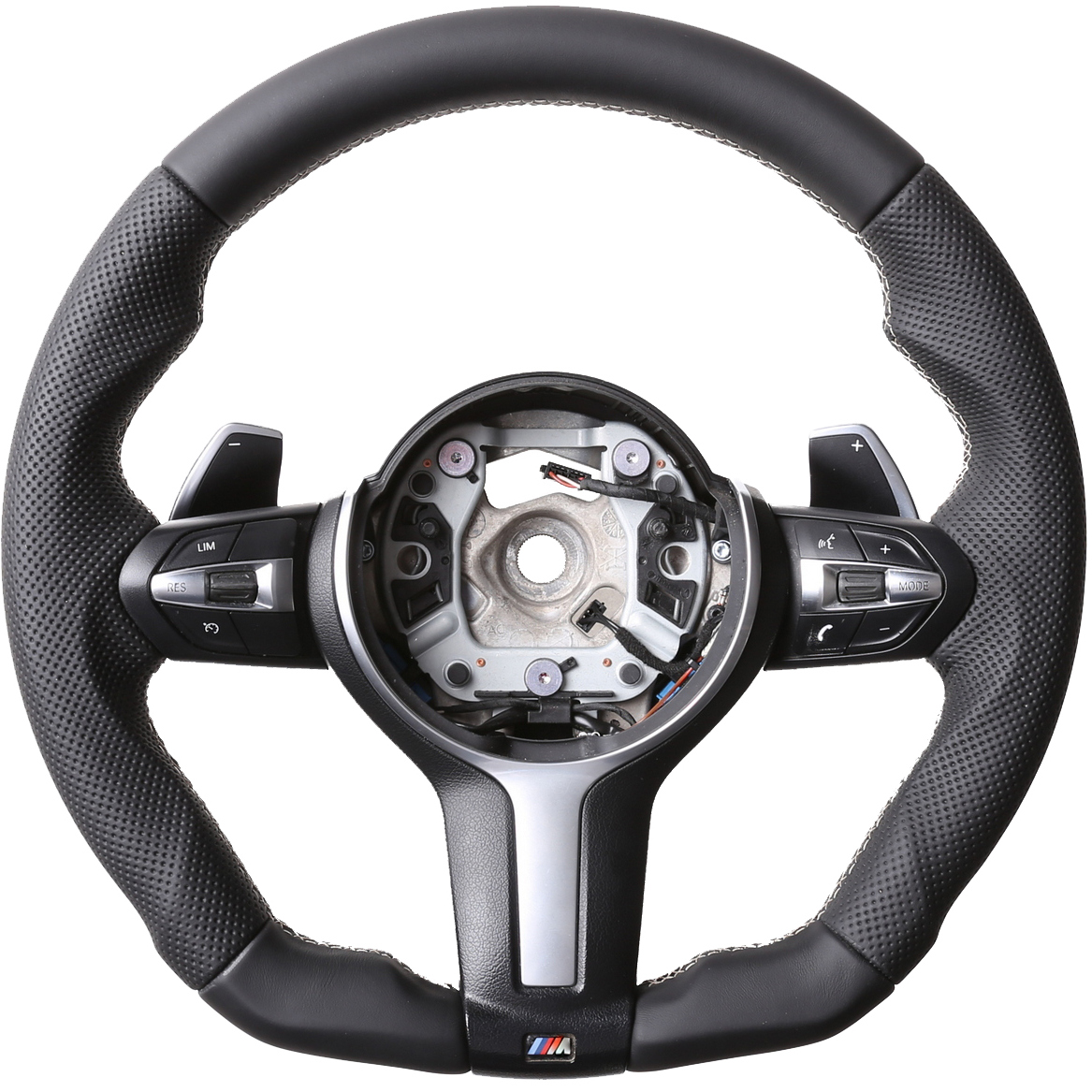 BMW Lenkrad F15 F20 F21 F22 F25 F30 F34 F32 F33 F36 Abgeflacht Kombibezug Naht silber