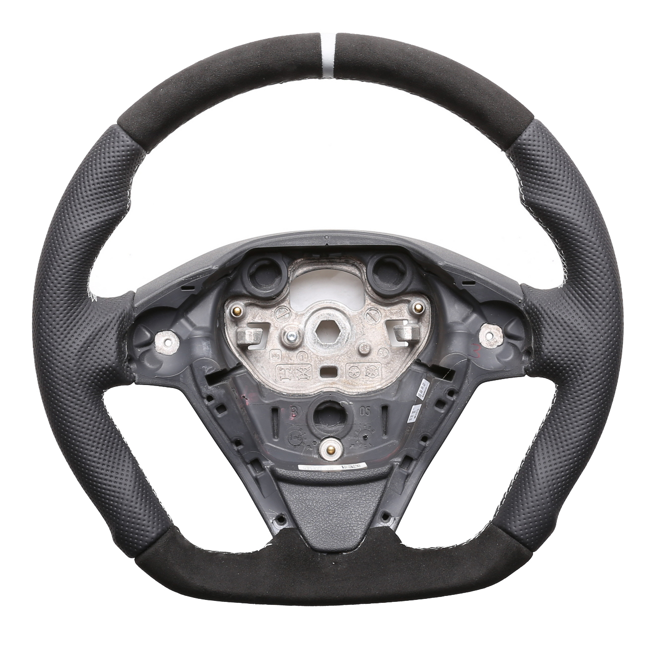 Ford Lenkrad Fiesta B-Max EcoSport Abgeflacht Kombibezug Alcantara 12 Uhr Markierung silber