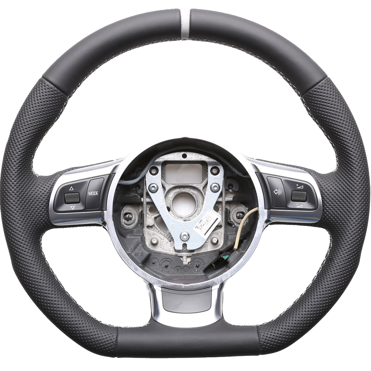 Audi Lenkrad TT TTS TTRS 8J A3 A8 S3 8P R8 RS Kombibezug 12 Uhr Markierung silber Naht silber