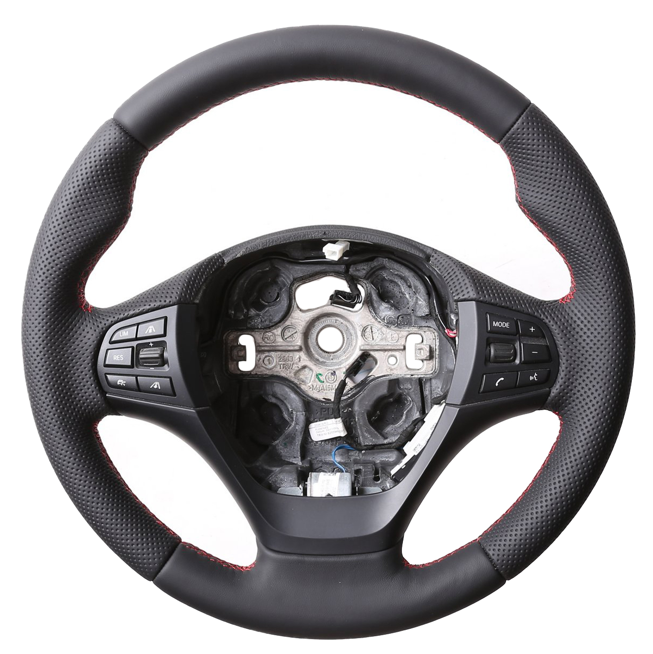 BMW Lenkrad F15 F20 F21 F22 F25 F30 F31 F32 F33 F34 M-Sport Daumenauflagen Kombibezug Naht rot