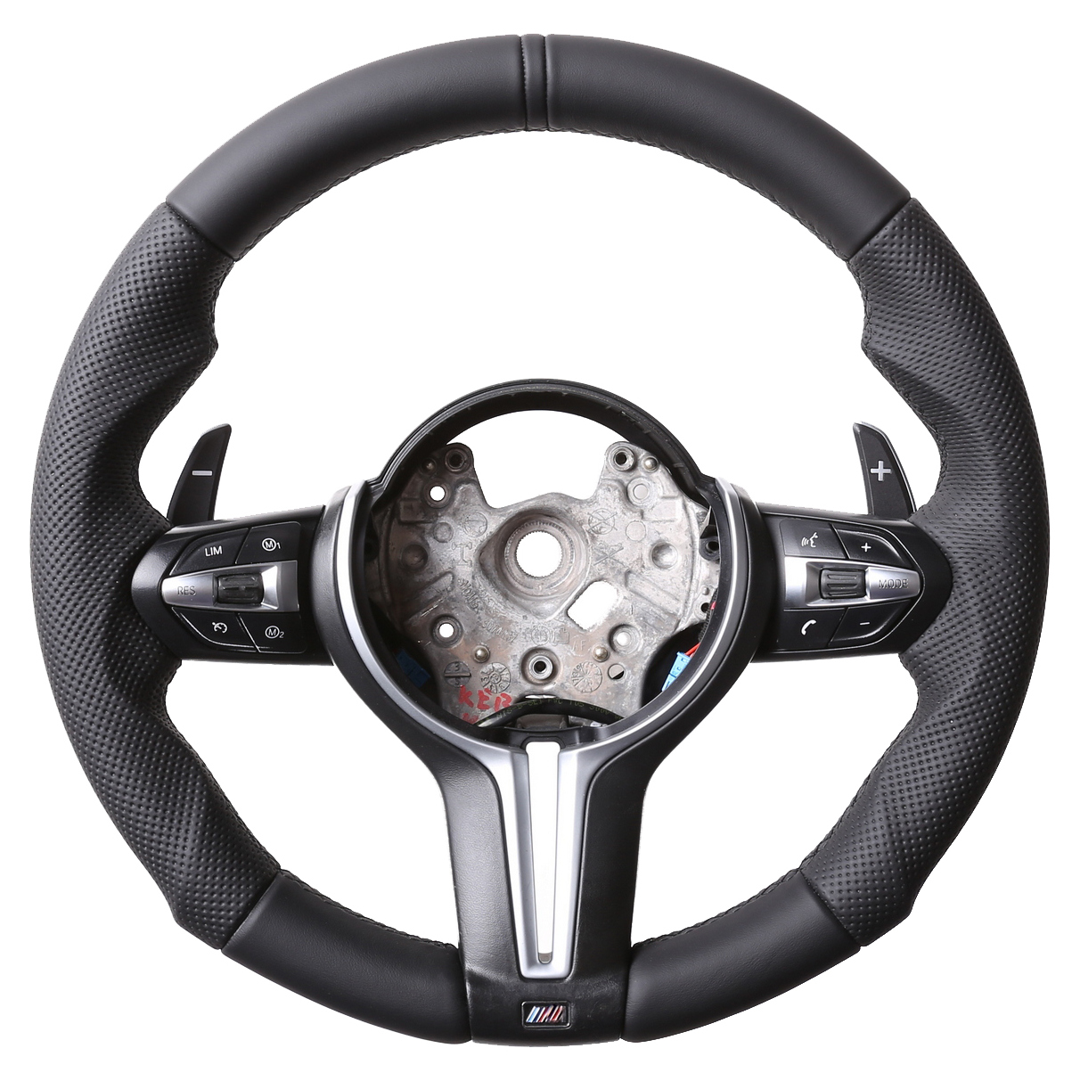 BMW Lenkrad  F01 F02 F07 F10 F11 F12 F13 Tuning Kombibezug 12 Uhr Markierung schwarz Naht schwarz