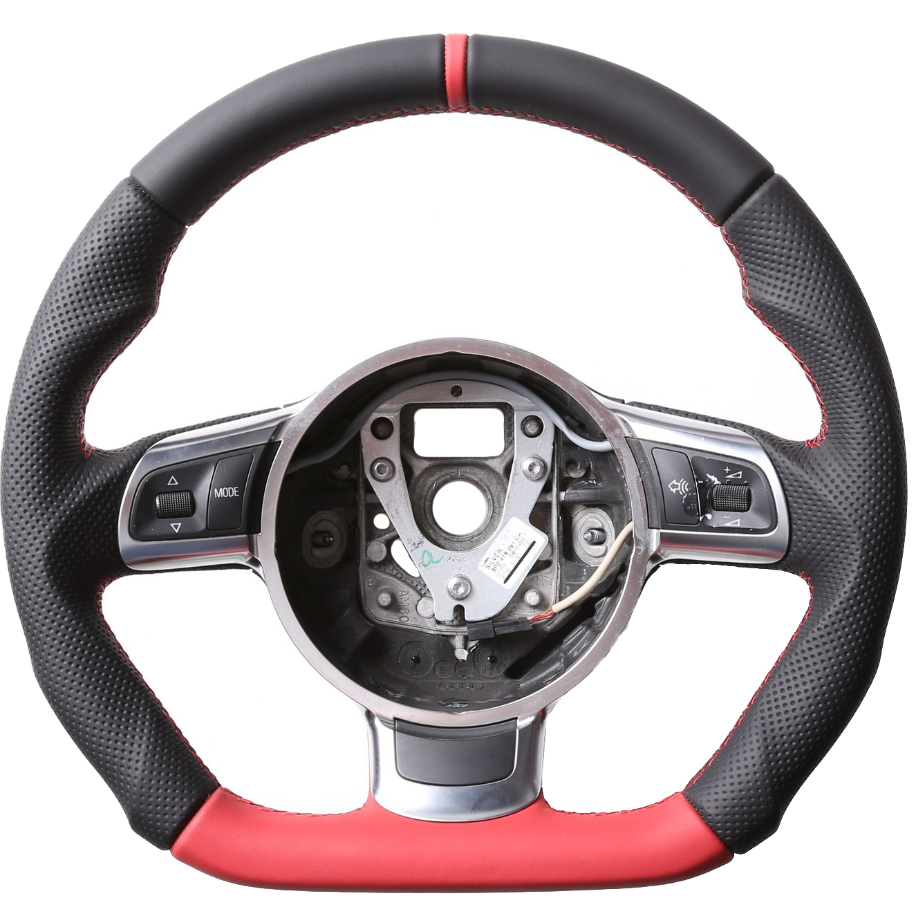 Audi Lenkrad TT TTS TTRS 8J A3 A8 S3 8P R8 RS5 RS6 Abgeflacht Bicolor 12 Uhr Markierung Naht rot