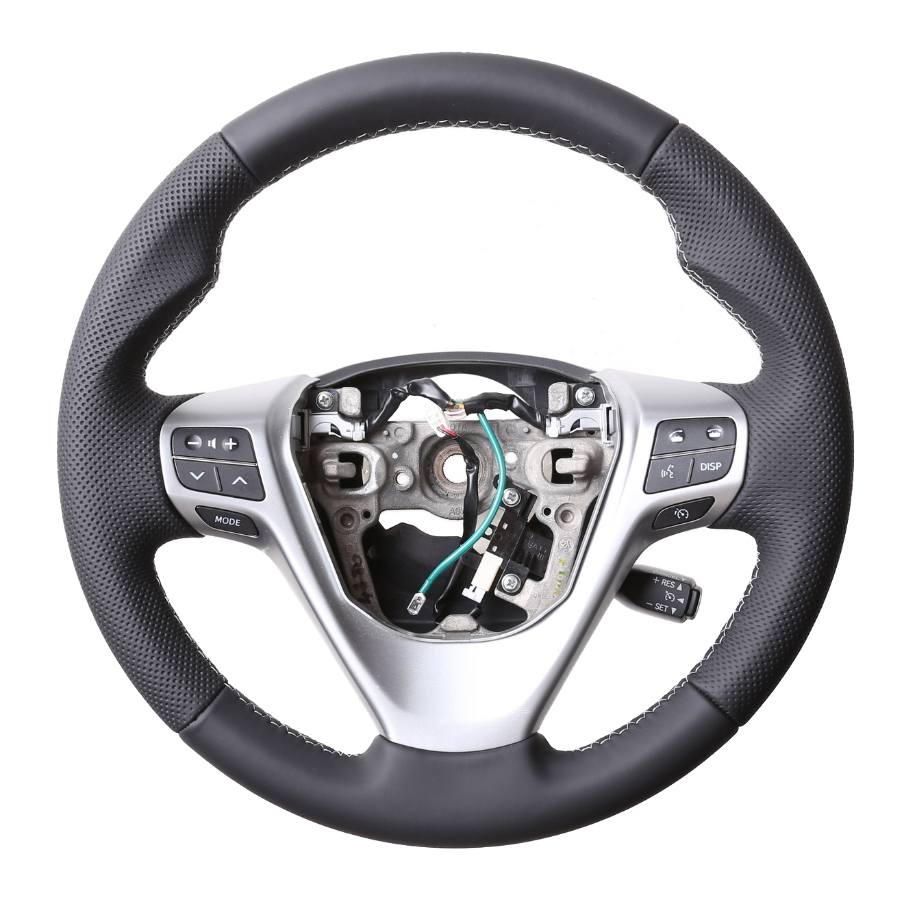 Toyota Lenkrad Avensis Daumenauflagen Kombibezug Naht silber