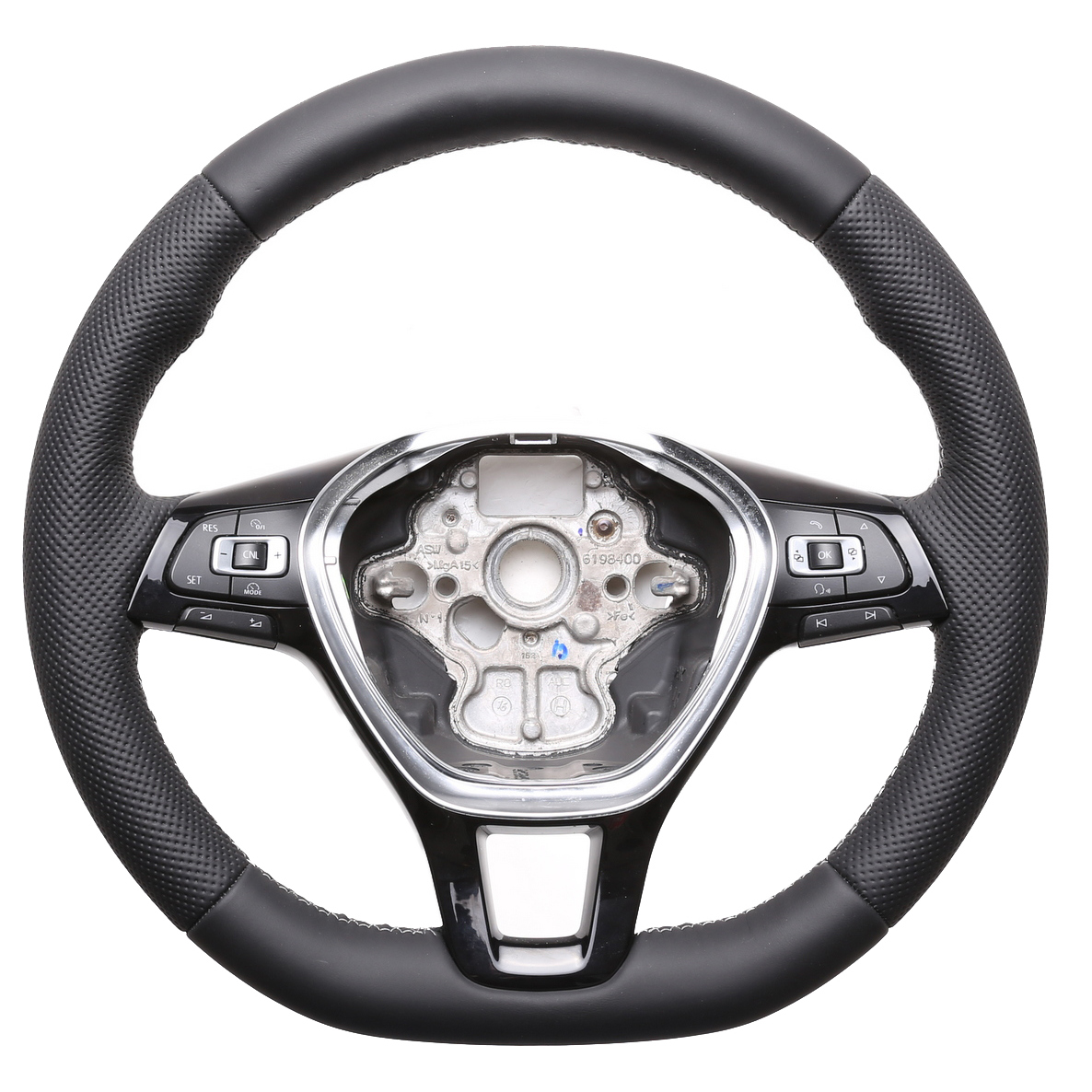 VW Lenkrad Golf 7 Passat B8 T6 Arteon Amarok Caddy Klassisch mit Moosgummi Kombibezug Naht silber