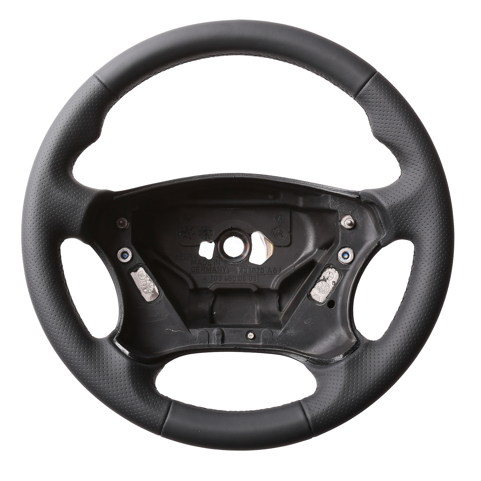 Mercedes Lenkrad W203 C Klasse Daumenauflagen Kombibezug Naht schwarz