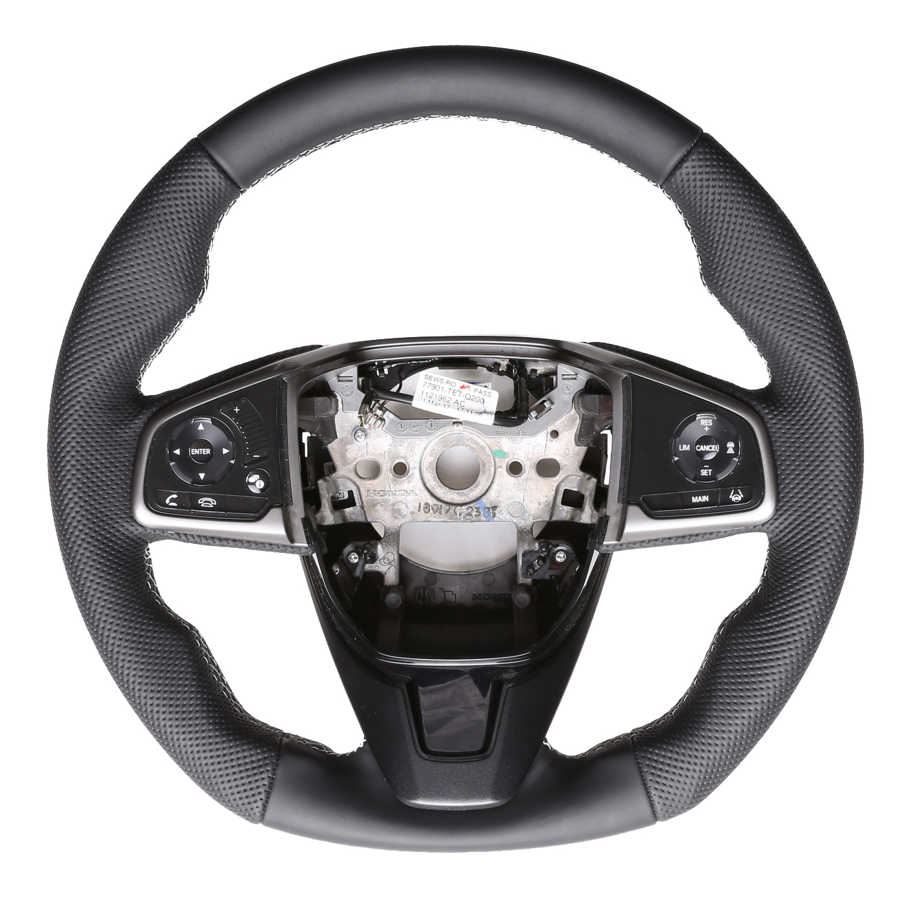 Honda Lenkrad Civic X Type R Abgeflacht Kombibezug Naht silber