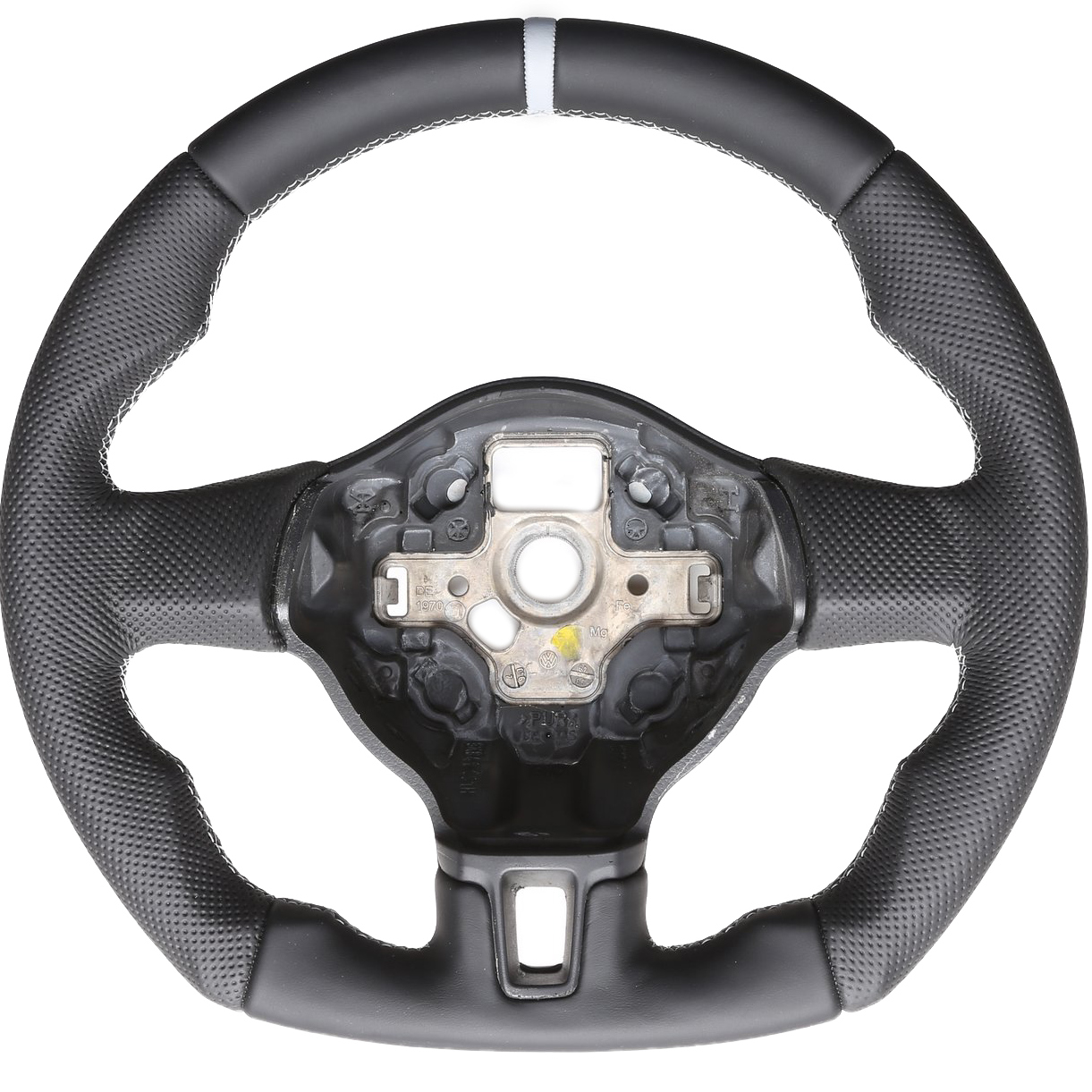 VW Lenkrad Golf 6 Caddy Tiguan Touran Sharan Abgeflacht NEU Kombibezug Naht schwarz