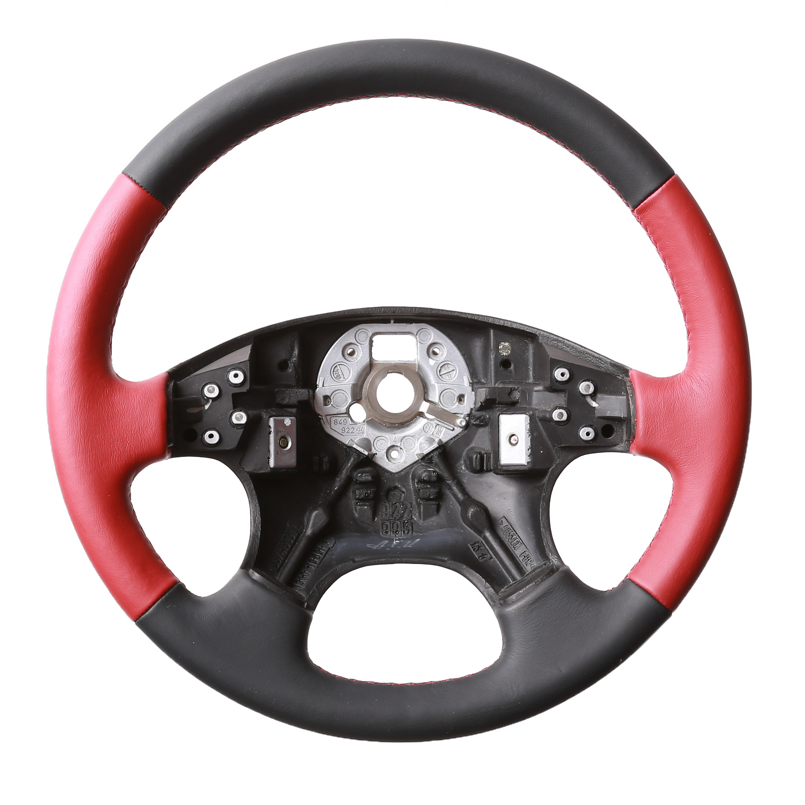 VW Lenkrad Golf 3 Passat 35i Caddy Klassisch Bicolor rot nur Nappa Naht rot