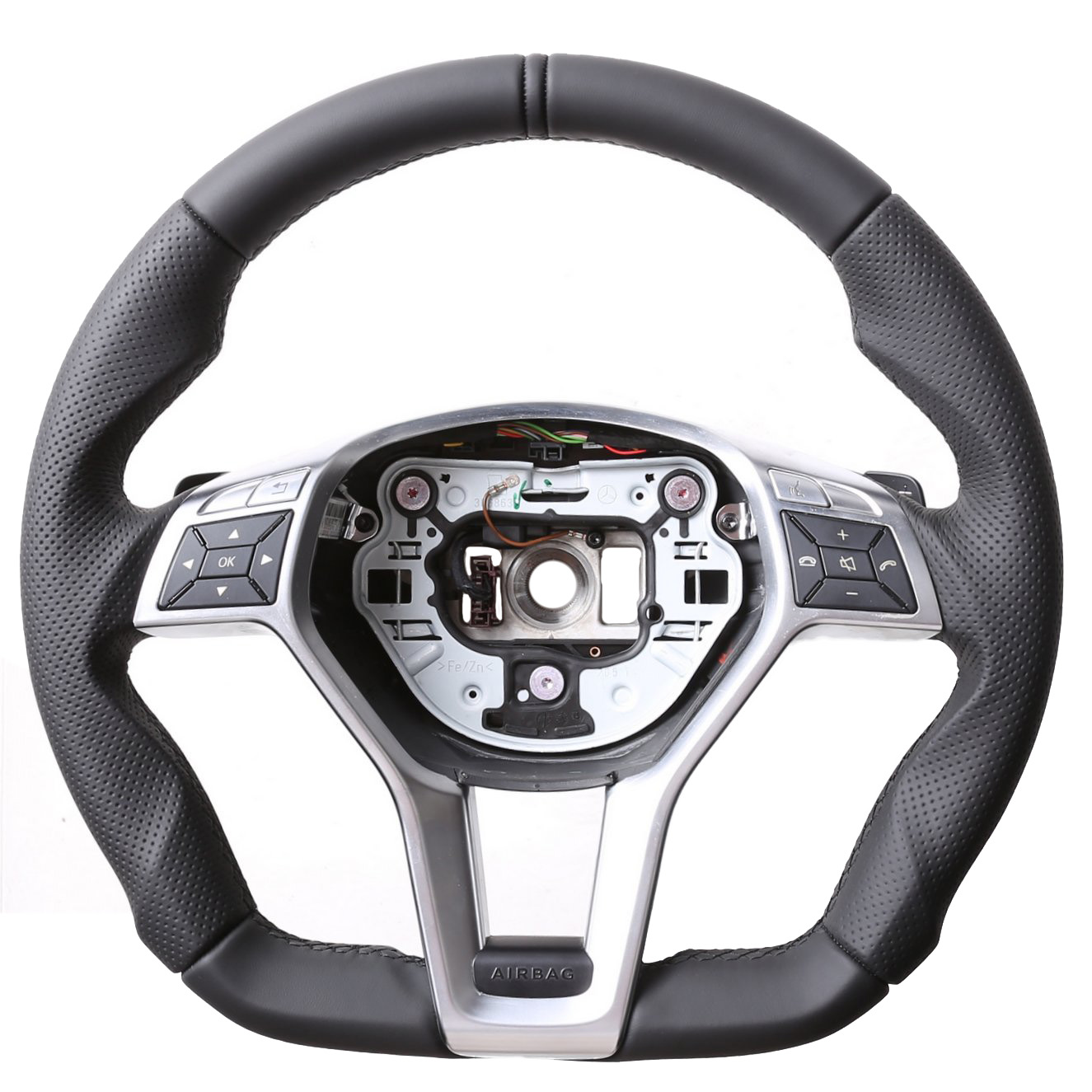 Mercedes Lenkrad B E SLK Klasse W246 W212 R172 Abgeflacht  Kombibezug 12 Uhr Markierung schwarz