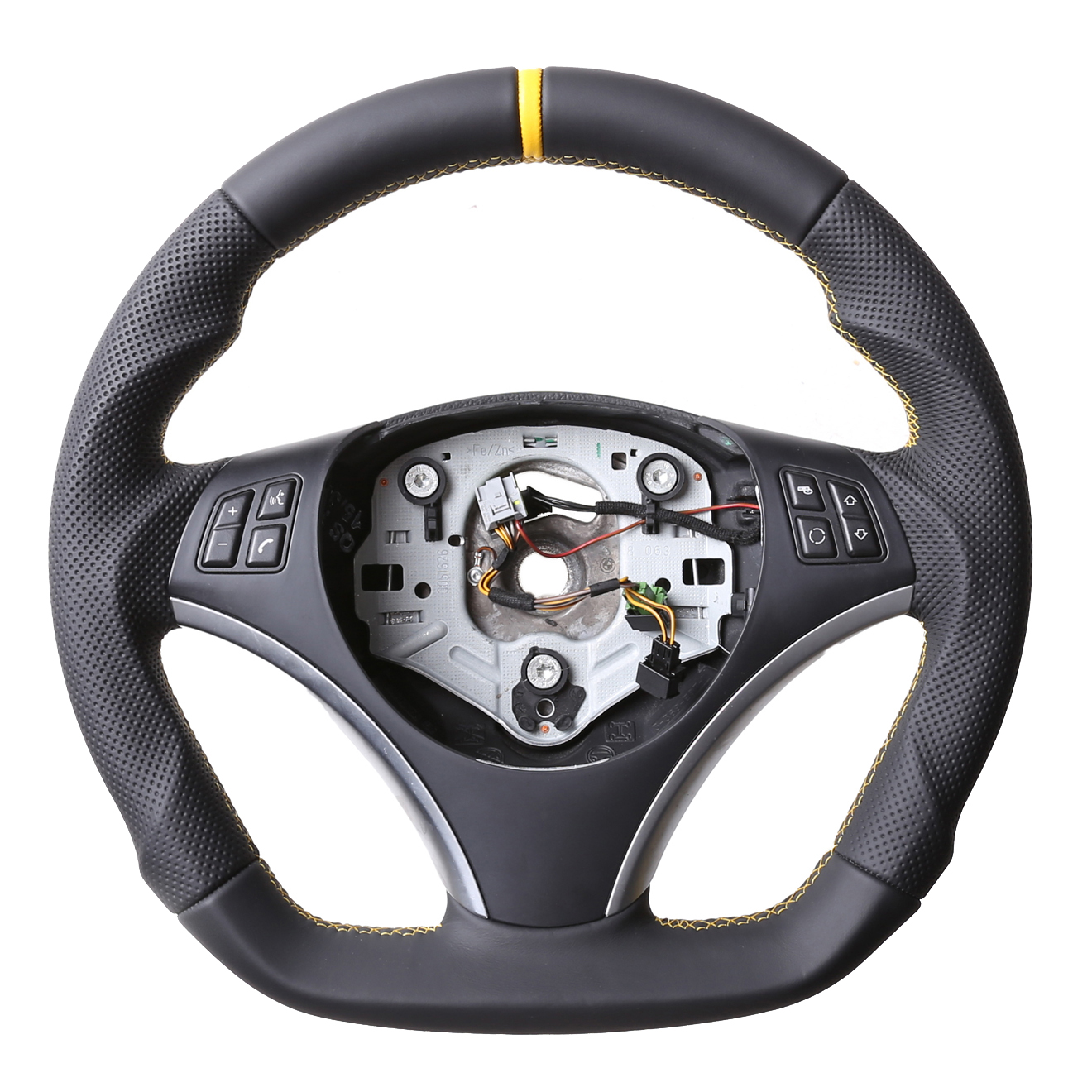 BMW Lenkrad E84 X1 E 87 88 90 91 Sport Abgeflacht 12Uhr Markierung gelb Kombibezug Naht gelb