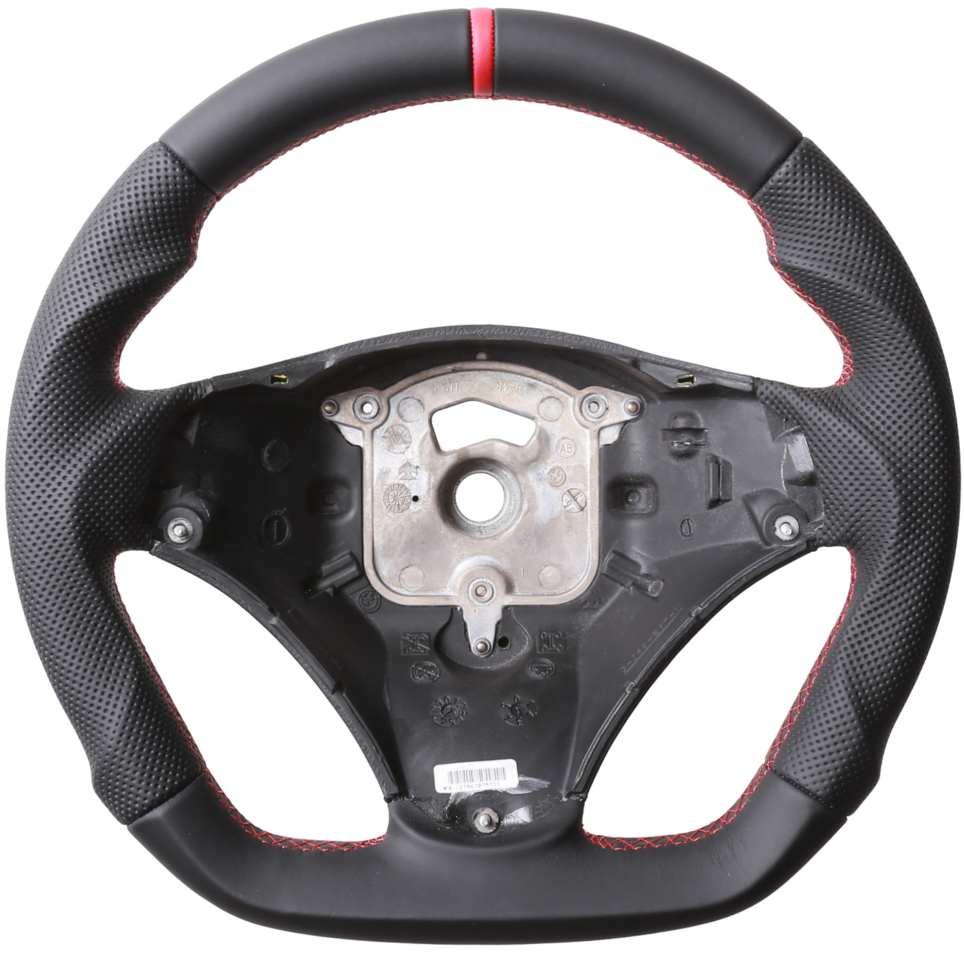 BMW Lenkrad E84 X1 E 87 88 90 91 Sport Abgeflacht 12Uhr Markierung rot Kombibezug Naht rot