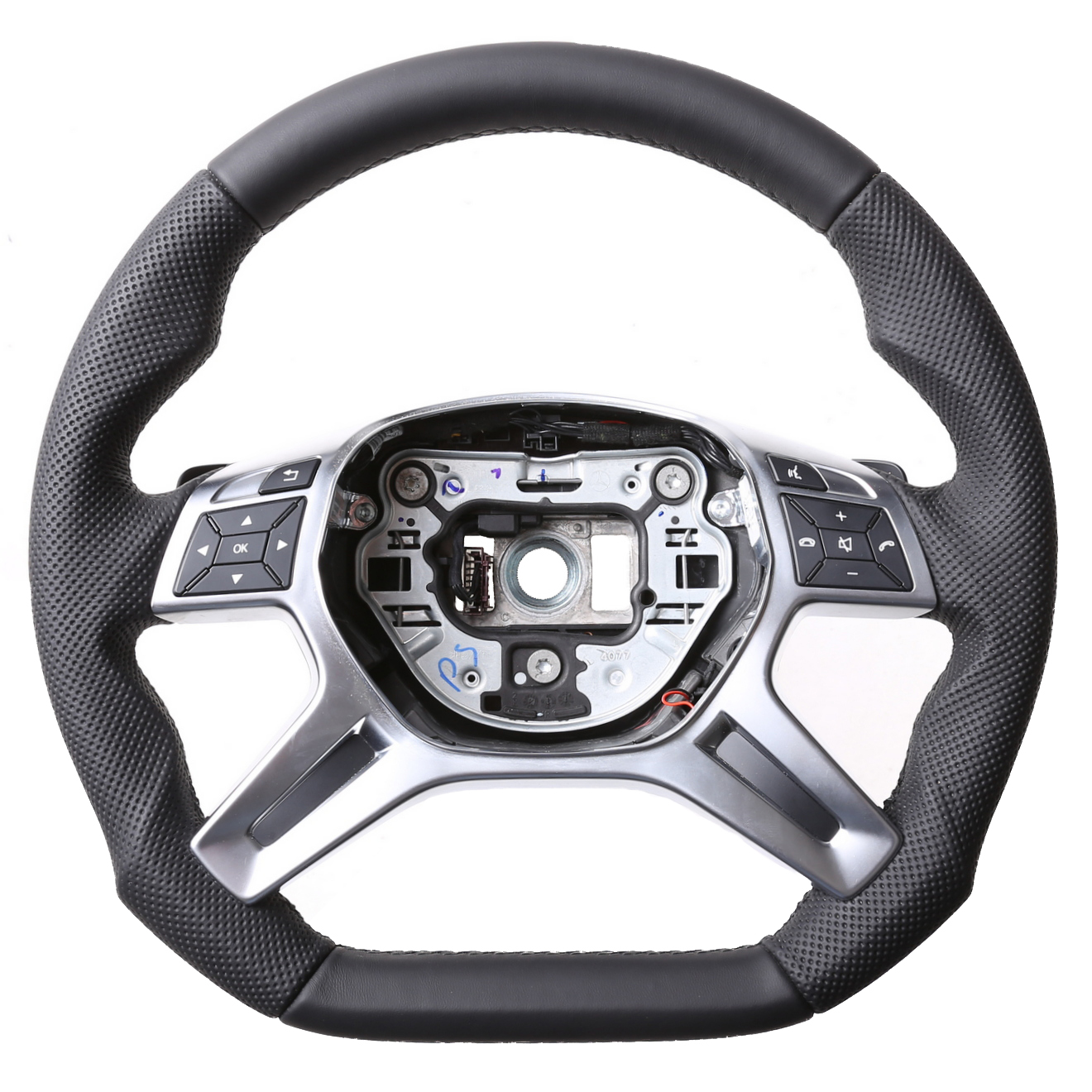 Mercedes Lenkrad W204 C Klasse W166 ML X166 W212 W463 Abgeflacht Kombibezug Naht schwarz