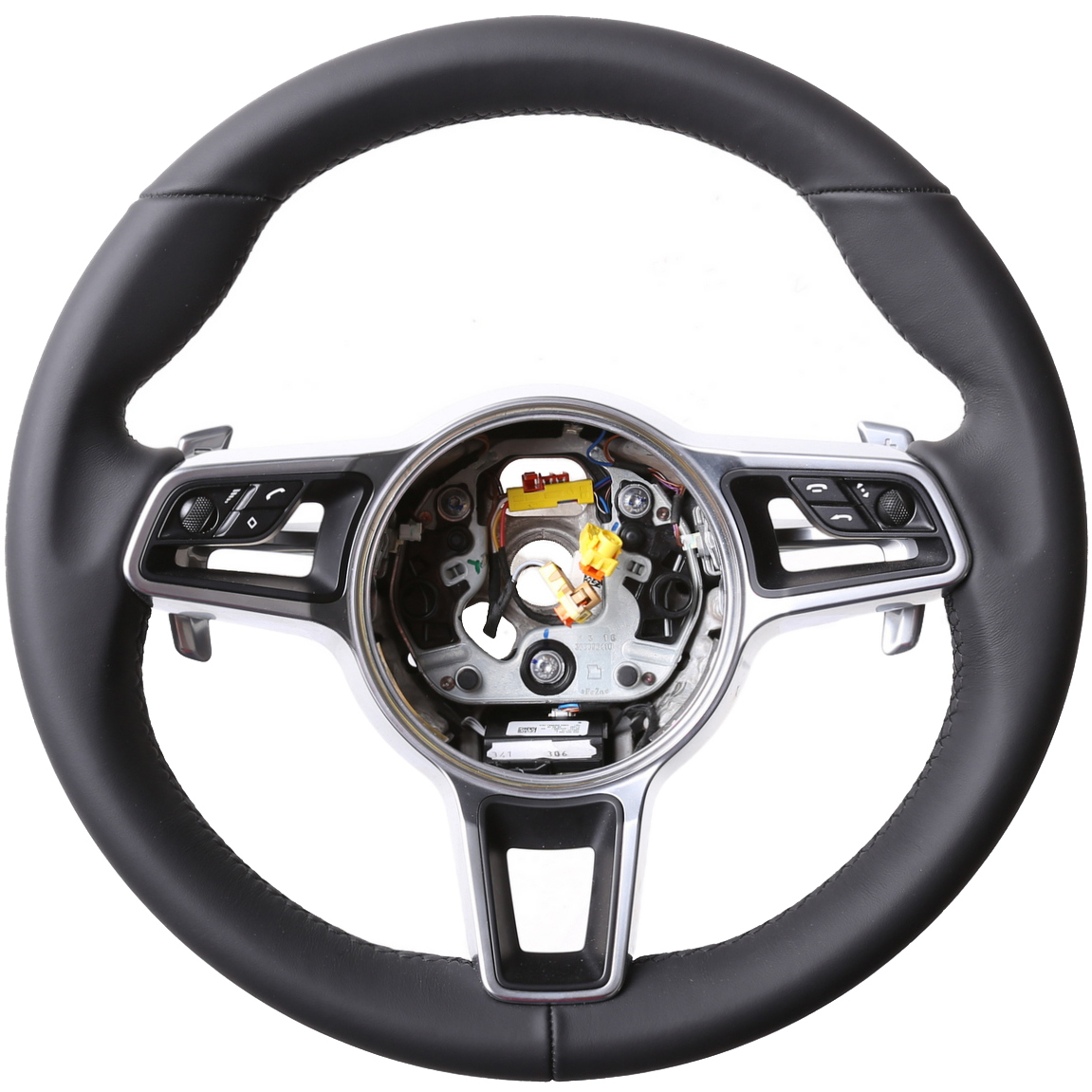 Porsche Lenkrad Macan 911 991 918 Spyder Boxter Carrera Cayman Panamera nur Nappa Naht schwarz