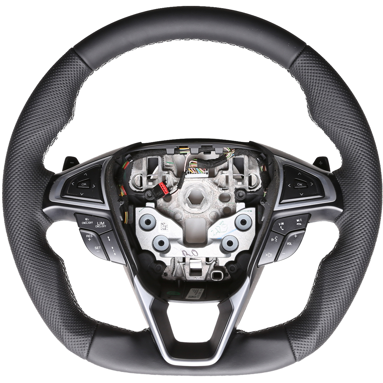 Ford Lenkrad Mondeo Fusion Edge Fiesta Galaxy S-Max Abgeflacht NEU Kombibezug Naht silber