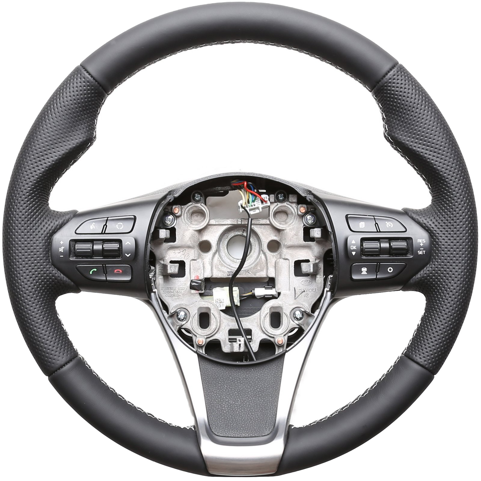 KIA Lenkrad Sorento III Daumenauflagen Kombibezug Naht silber