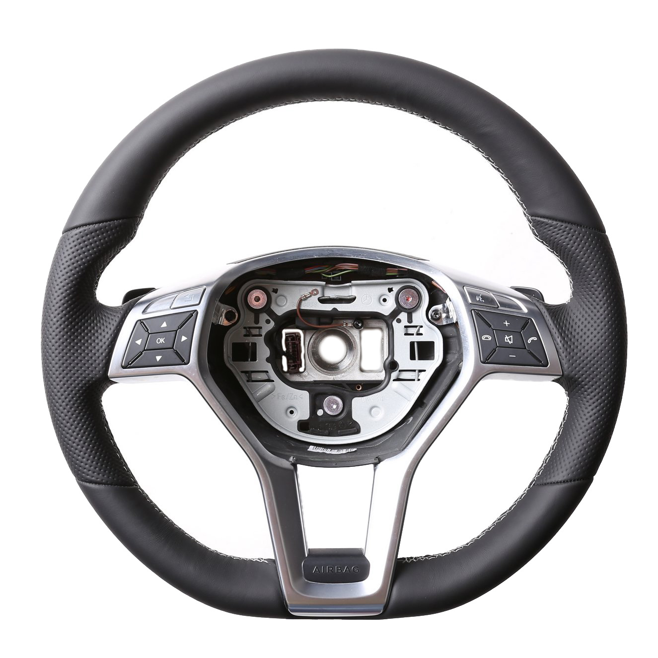 Mercedes Lenkrad B E SLK Klasse W246 W212 R172 Kombibezug Naht silber