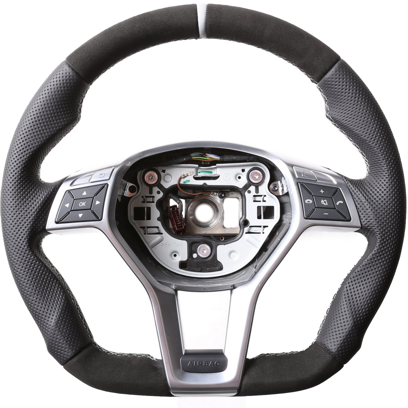 Mercedes Lenkrad A CLS GLK Klasse W176 C218 X204 Abgeflacht Kombibezug Alcantara 12 Uhr Markierung