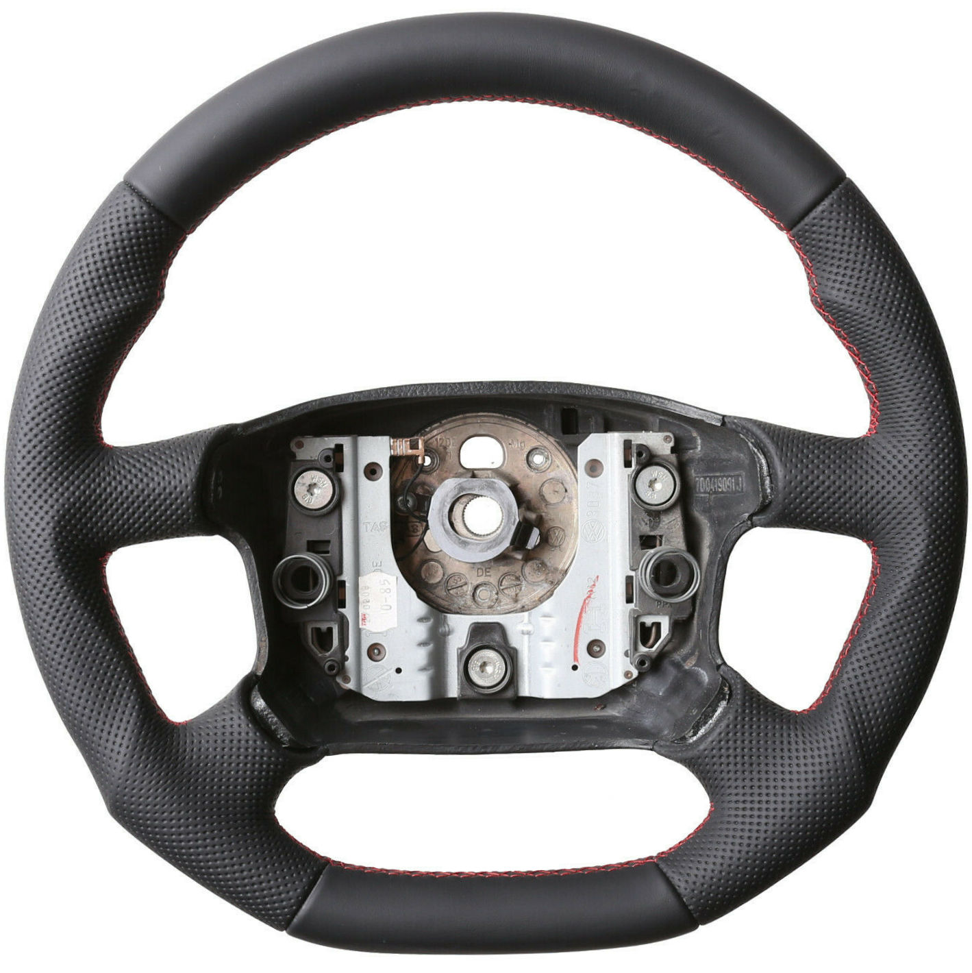 VW Lenkrad T4 Sharan Abgeflacht Kombibezug Naht rot