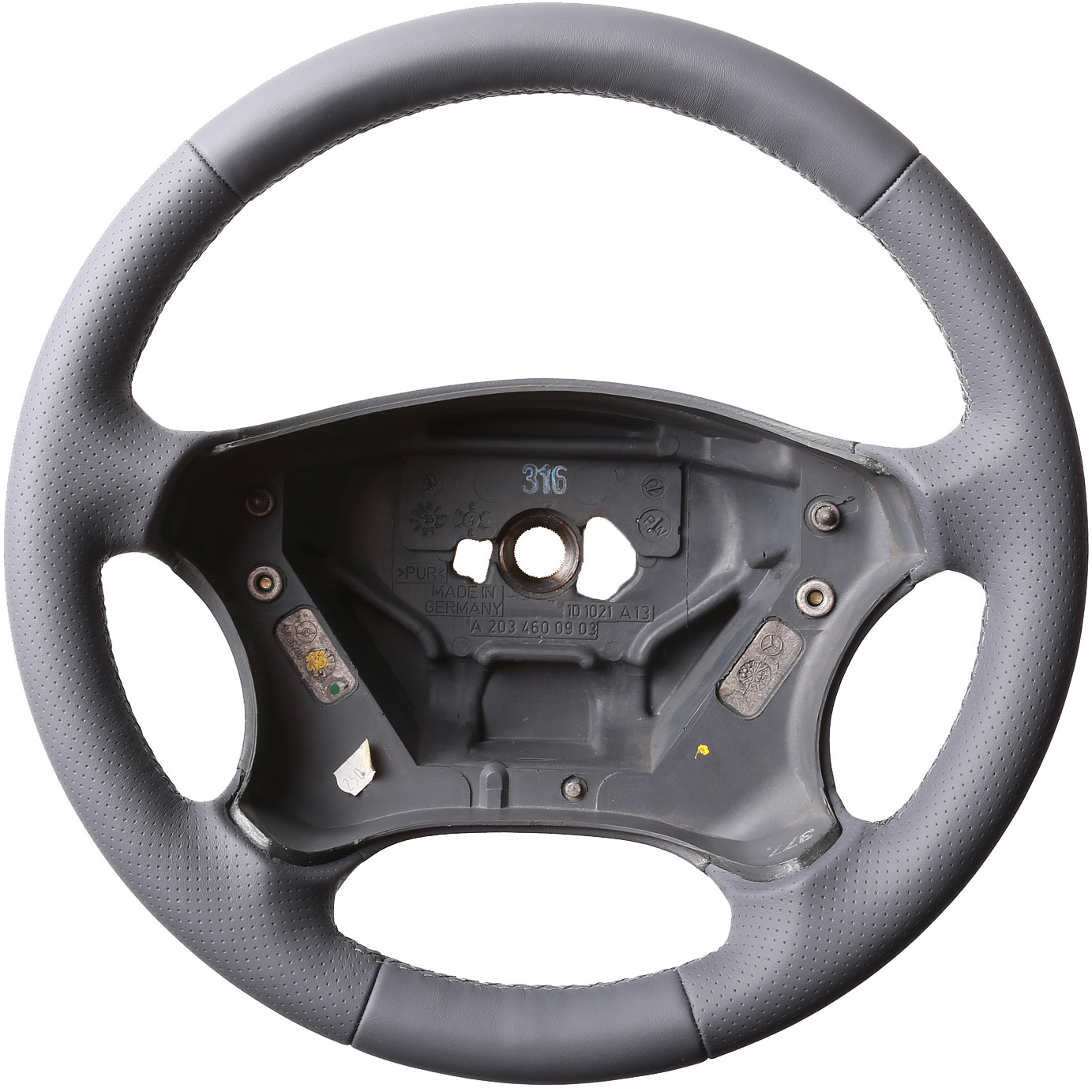 Mercedes Lenkrad W203 S203 C Klasse Klassisch grau Kombibezug Naht grau