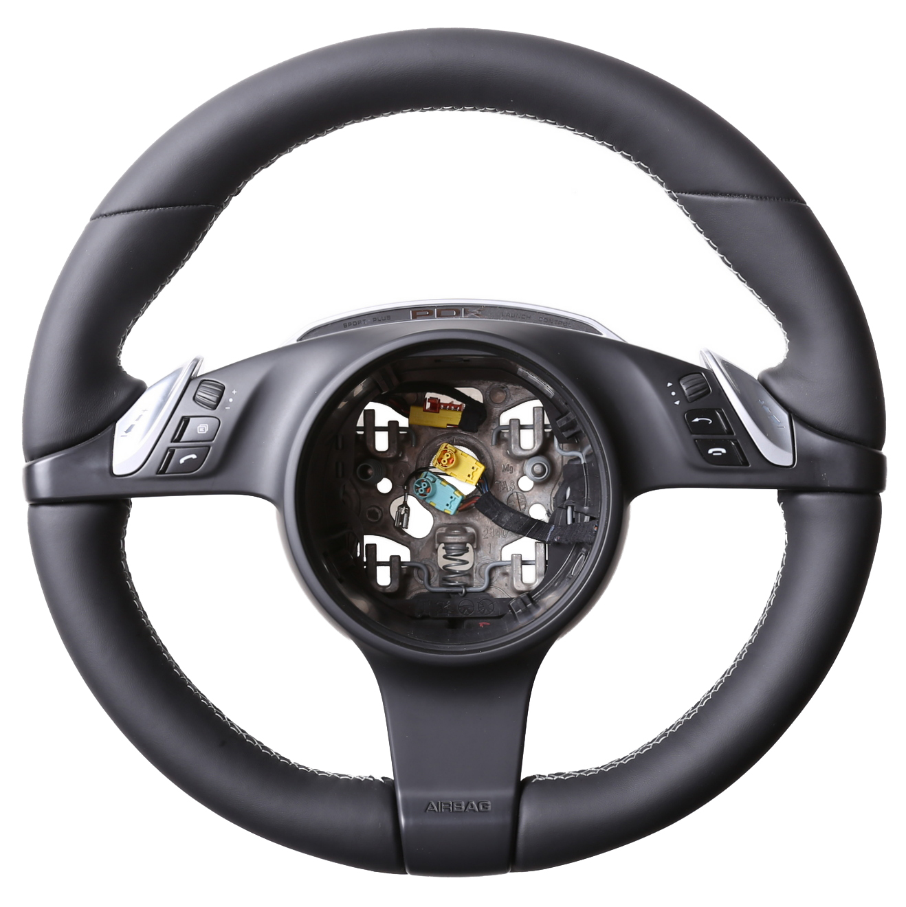 Porsche Lenkrad 911 958 970 987 997 Cayenne Boxster Carrera nur Nappa Naht silber