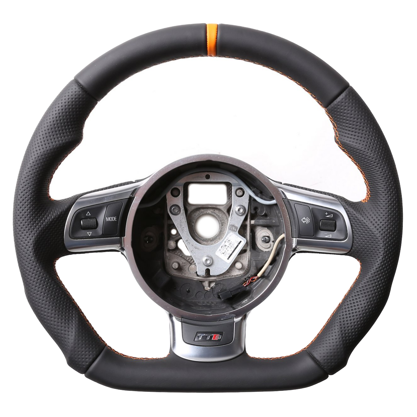 Audi Lenkrad TT TTS TTRS 8J A3 A8 S3 8P R8 RS5 RS6 Abgeflacht Kombibezug 12 Uhr Markierung orange