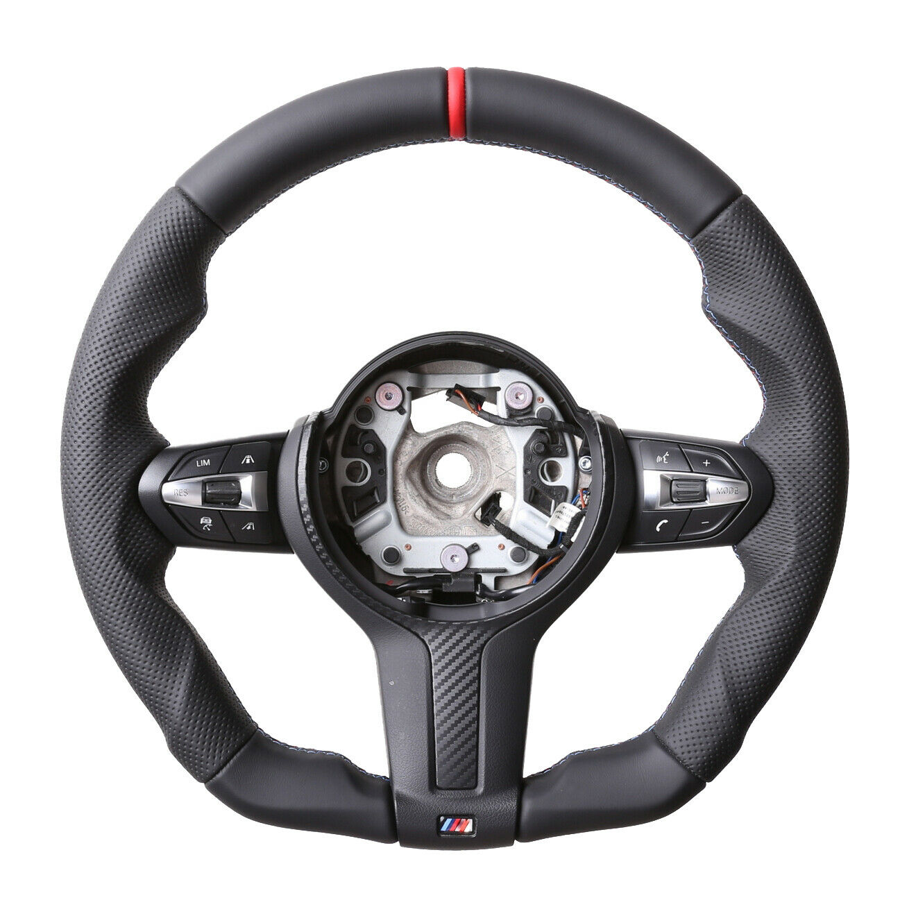 BMW Lenkrad  F01 F02 F07 F10 F11 F12 F13 Abgeflacht Kombibezug 12Uhr Markierung rot M-Naht