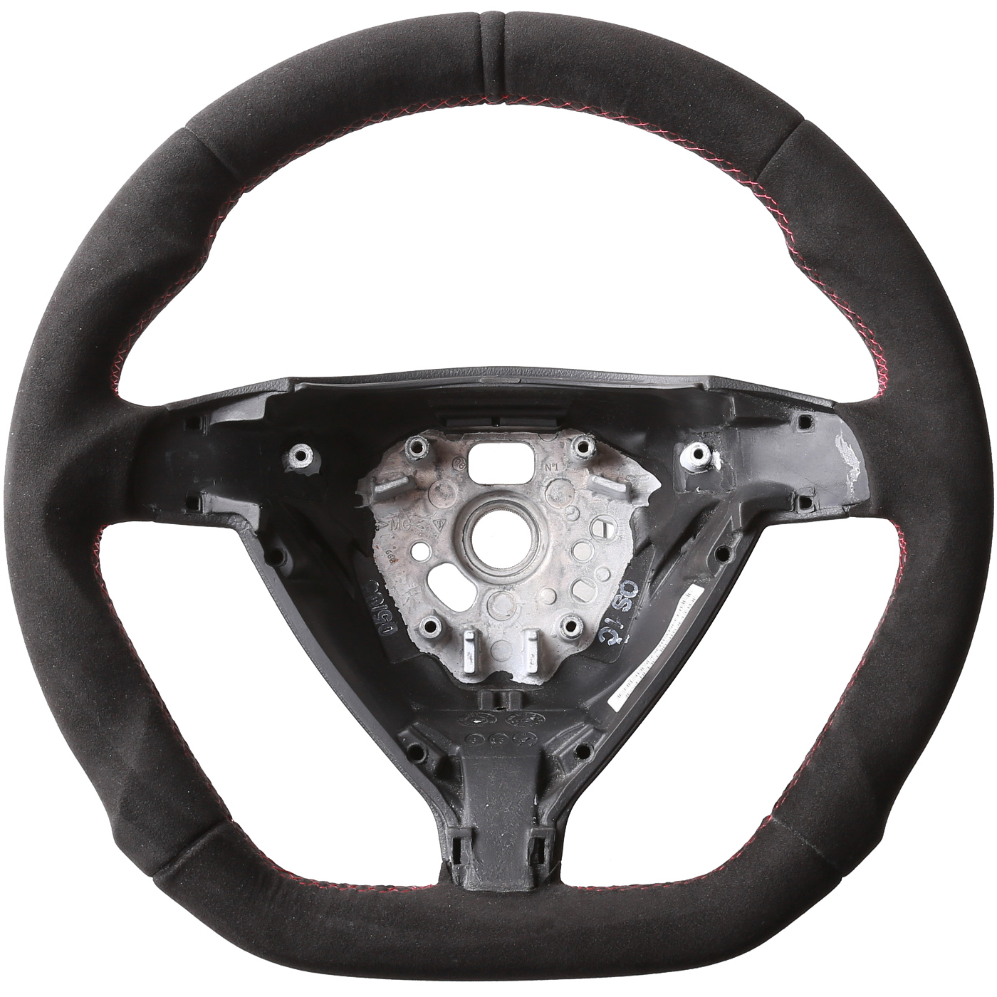 Porsche Lenkrad 911 997 Boxster Cayman 987 Abgeflacht nur Alcantara 12Uhr Markierung Naht rot