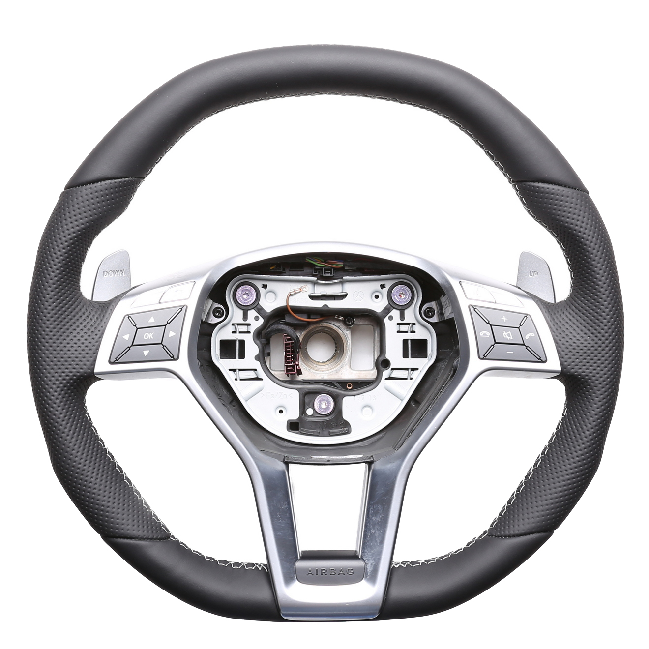 Mercedes Lenkrad B E SLK Klasse W246 W212 R172 Kombibezug Naht silber