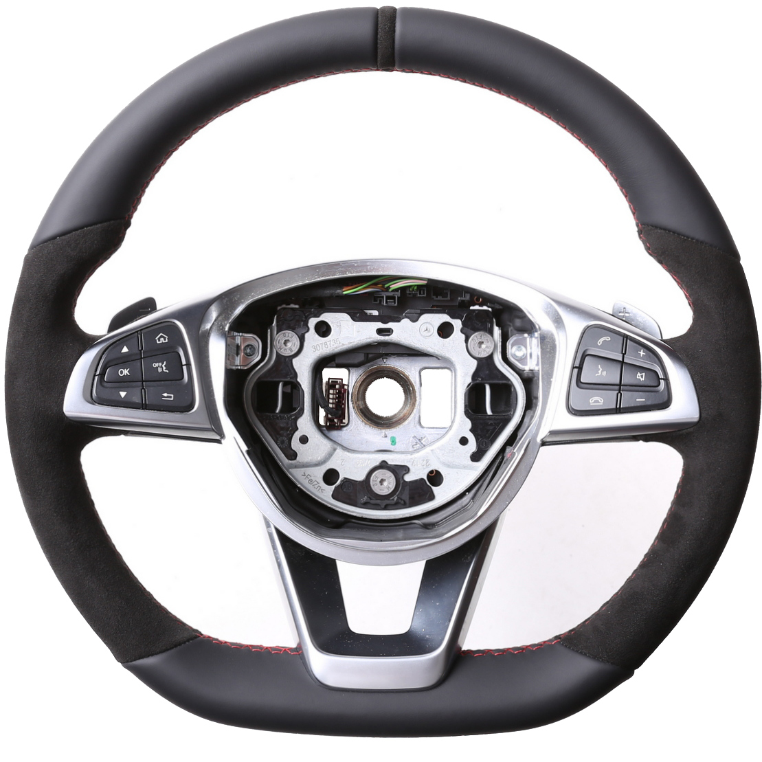 Mercedes Lenkrad B CLS GLC SLK Klasse W246 C218 X253 R172 Kombibezug Alcantara 12 Uhr Markierung