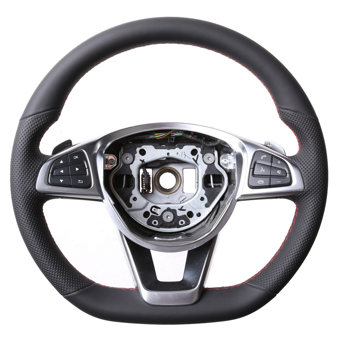 Mercedes Lenkrad B CLS GLC SLK Klasse W246 C218 X253 R172 Kombibezug Naht rot