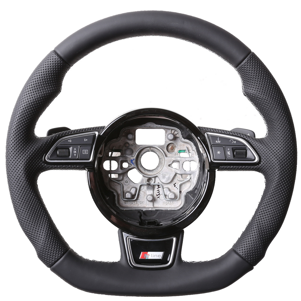 Audi Lenkrad A4 A1 S1 A3 A6 S6 A7 A8 Q3 Abgeflacht Kombibezug Naht silber