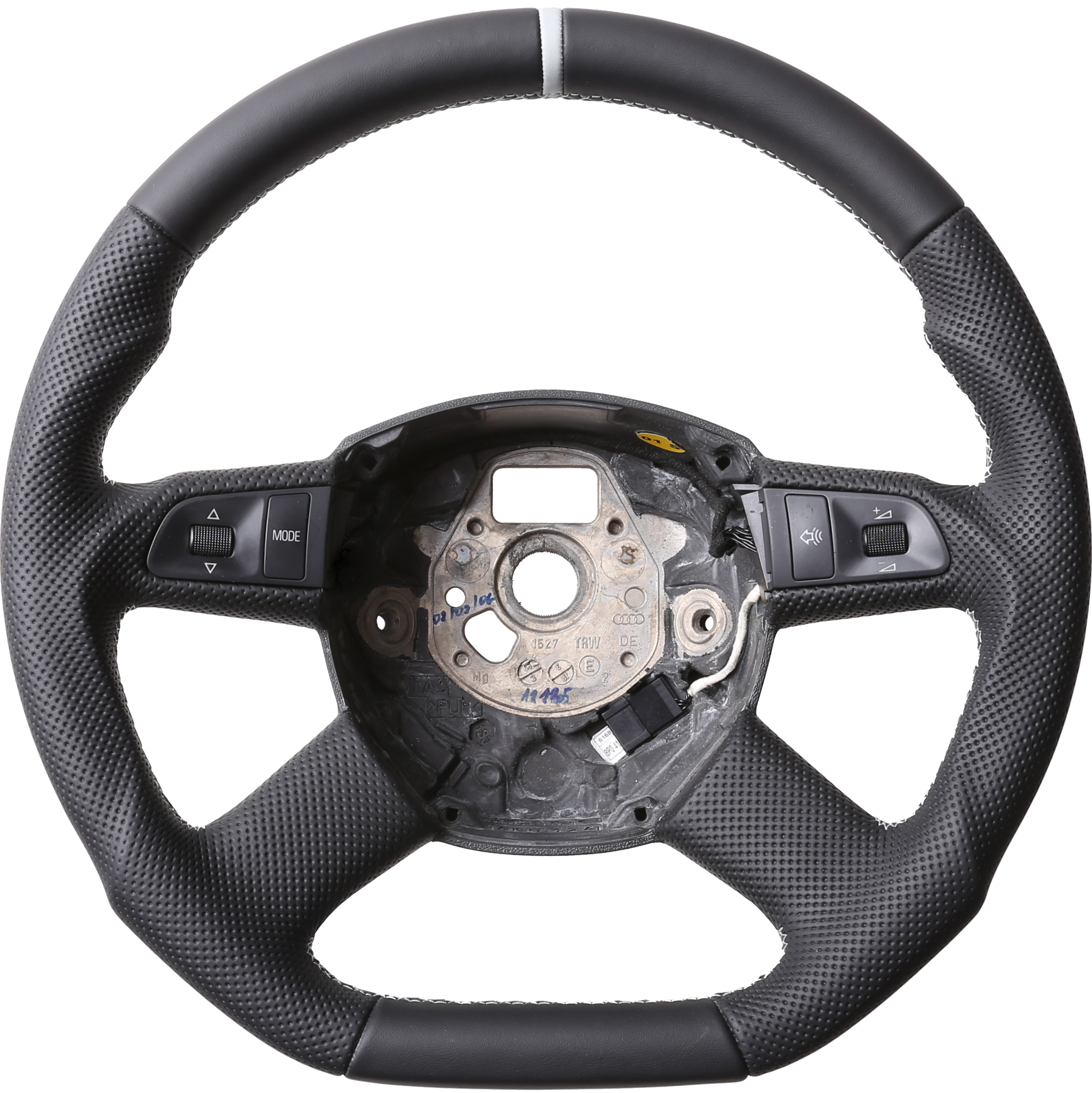 Audi Lenkrad A3 A4 A6 A8 Q5 Q7  Abgeflacht MFL 12Uhr Markirung silber Naht Kombibezug silber