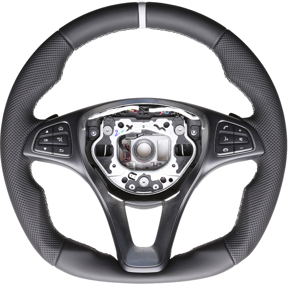 Mercedes Lenkrad C E GLA GL W205 W213 X156 X166 Abgeflacht Kombibezug 12 Uhr Markierung