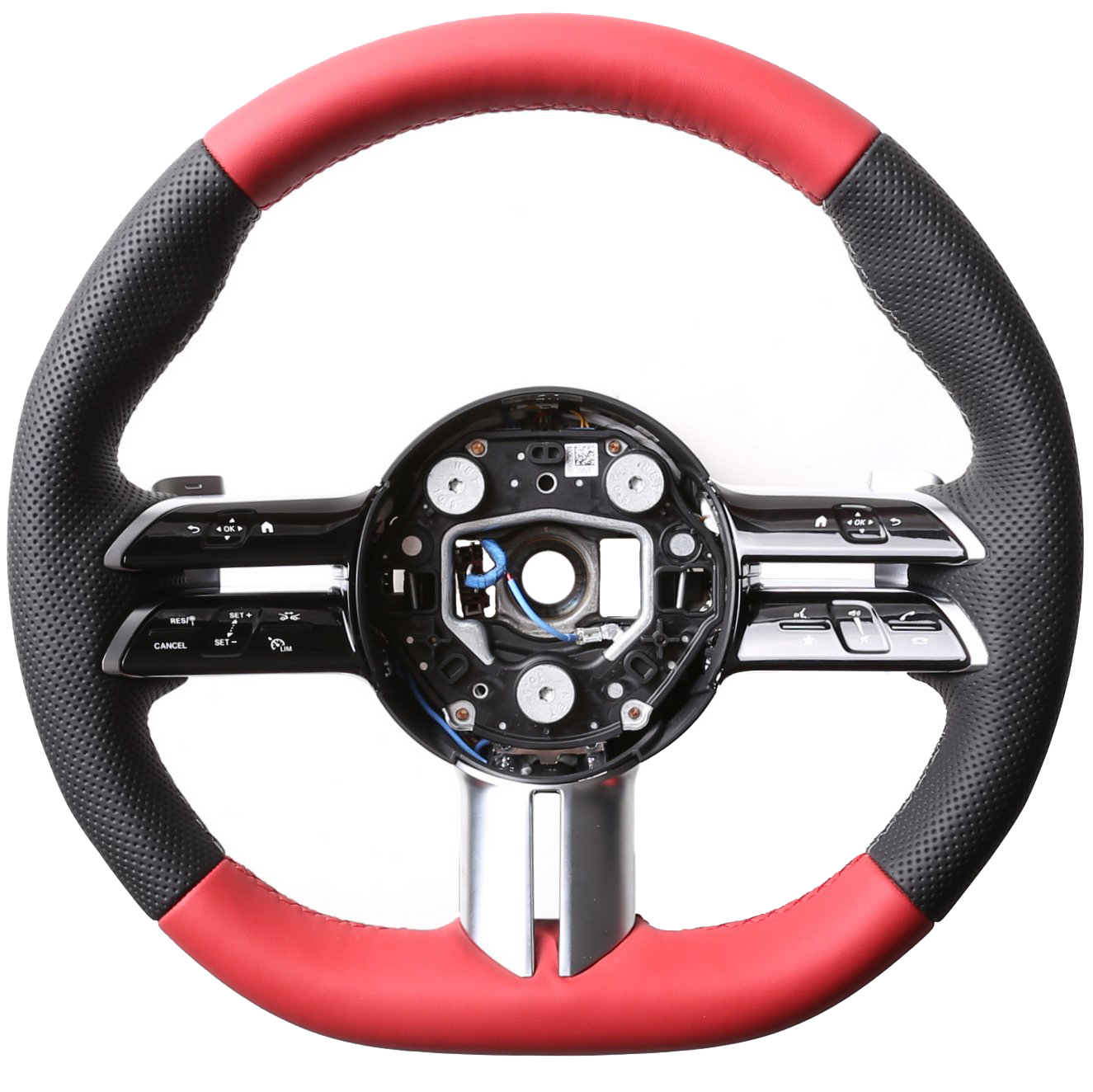 Mercedes Lenkrad E-Klasse EQE EQS W213 C238 V295 V297 Kombibezug Bicolor rot Naht rot/schwarz