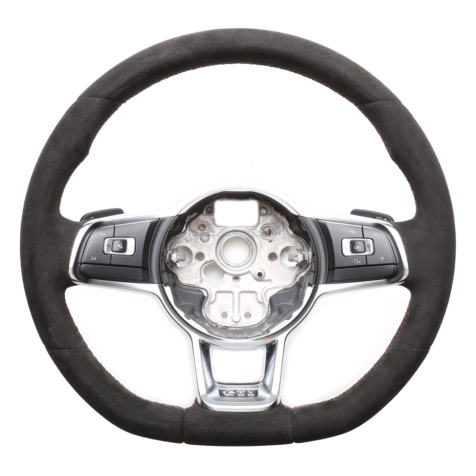 VW Lenkrad Golf 7 GTI Polo GTI GTD Polo Arteon T-Roc Tiguan Alcantara Naht rot