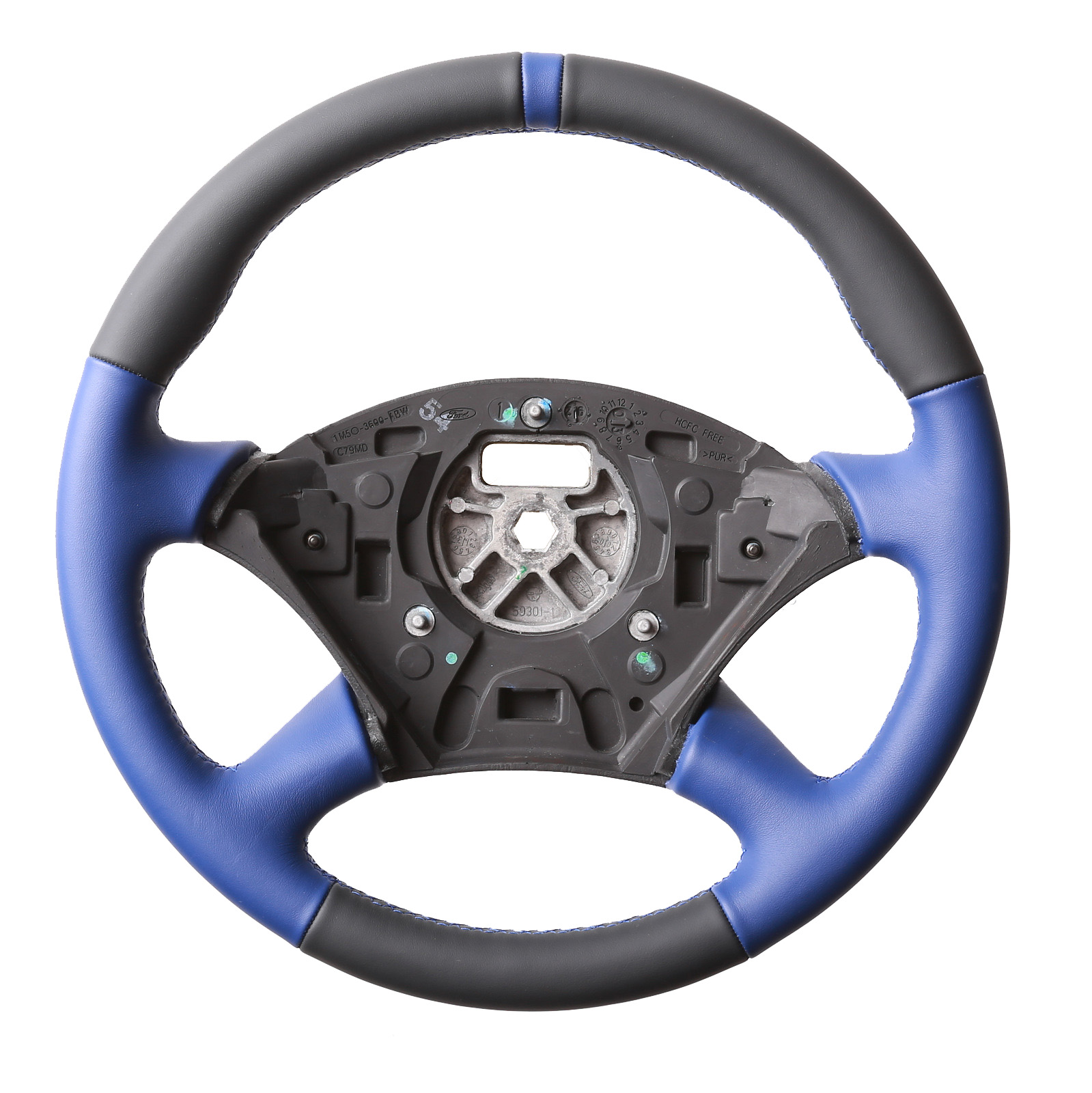 Ford Lenkrad Focus MK1 bicolor 12 Uhr Markierung blau Naht blau