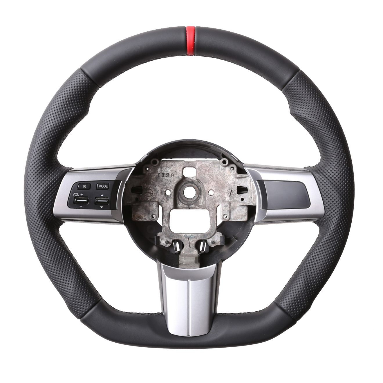 Mazda Lenkrad MX 5 Abgeflacht 12Uhr Markierung rot Kombibezug Naht schwarz