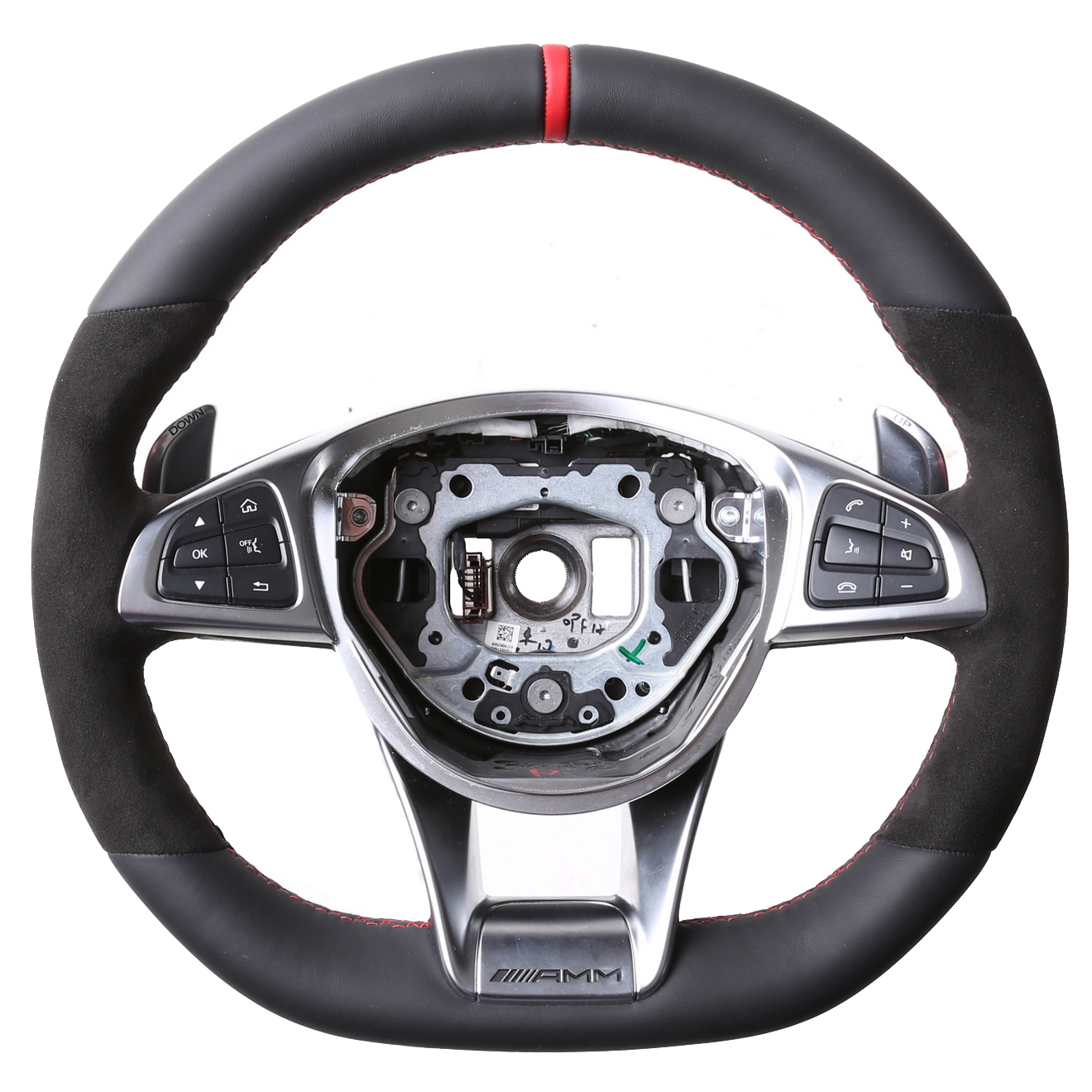 Mercedes Lenkrad B CLS GLC SLK Klasse W246 C218 X253 R172 Kombibezug Alcantara 12 Uhr Markierung rot