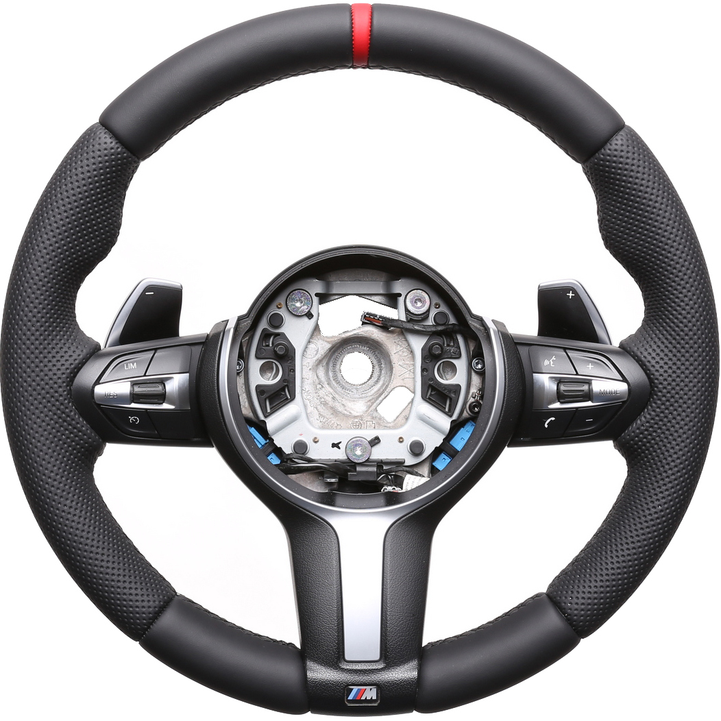 BMW Lenkrad F15 F20 F21 F22 F30 F34 GT F32 F33 F36 Kombibezug 12 Uhr Markierung rot Naht schwarz