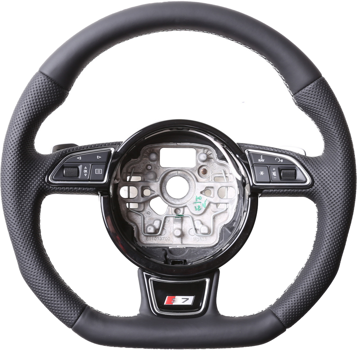 Audi Lenkrad A4 A1 S1 A6 S6 A7 A8 Q3 Abgeflacht Kombibezug Naht silber