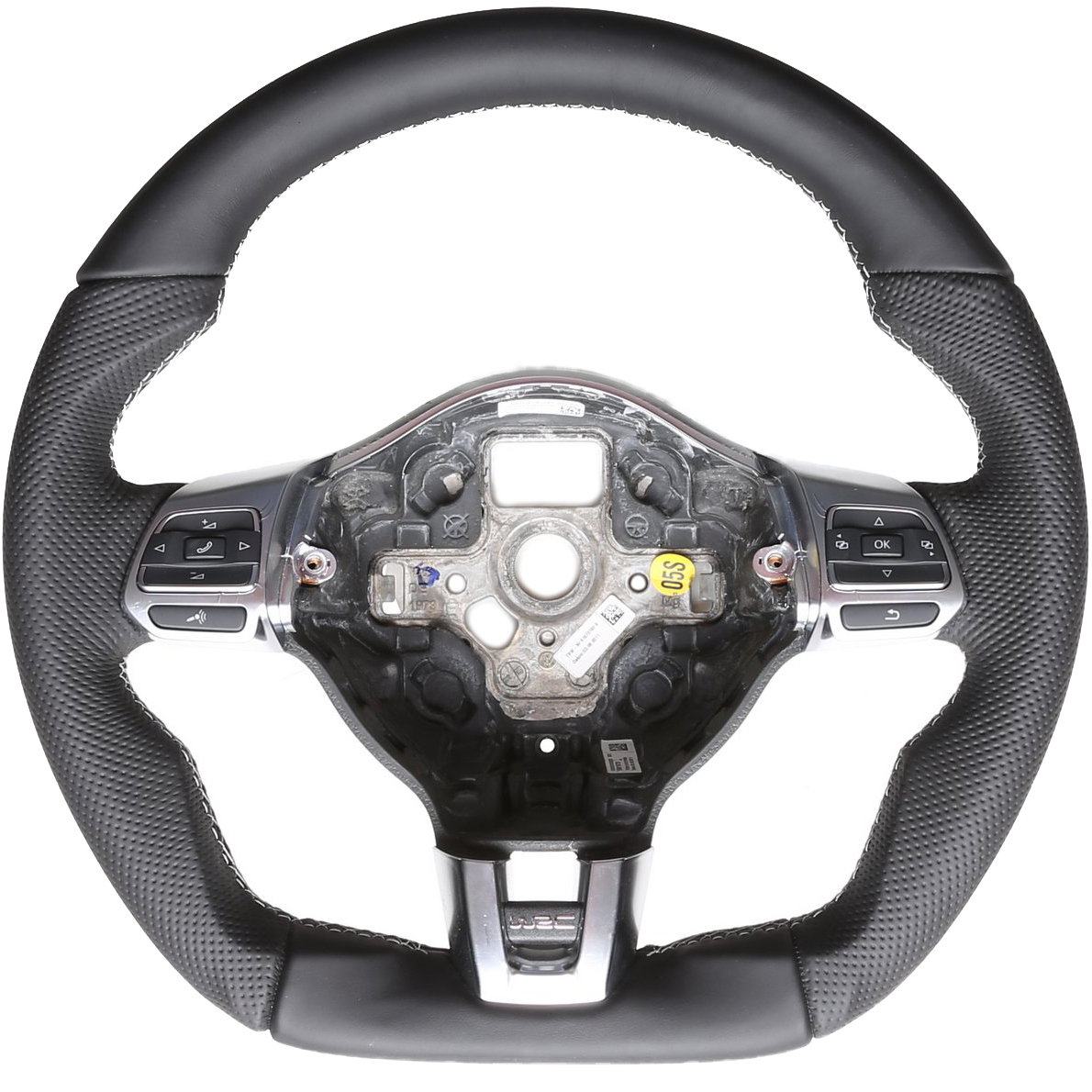 VW Lenkrad Golf 6 GTI GTD Caddy Tiguan Touran Sharan Abgeflacht NEU Kombibezug Naht silber