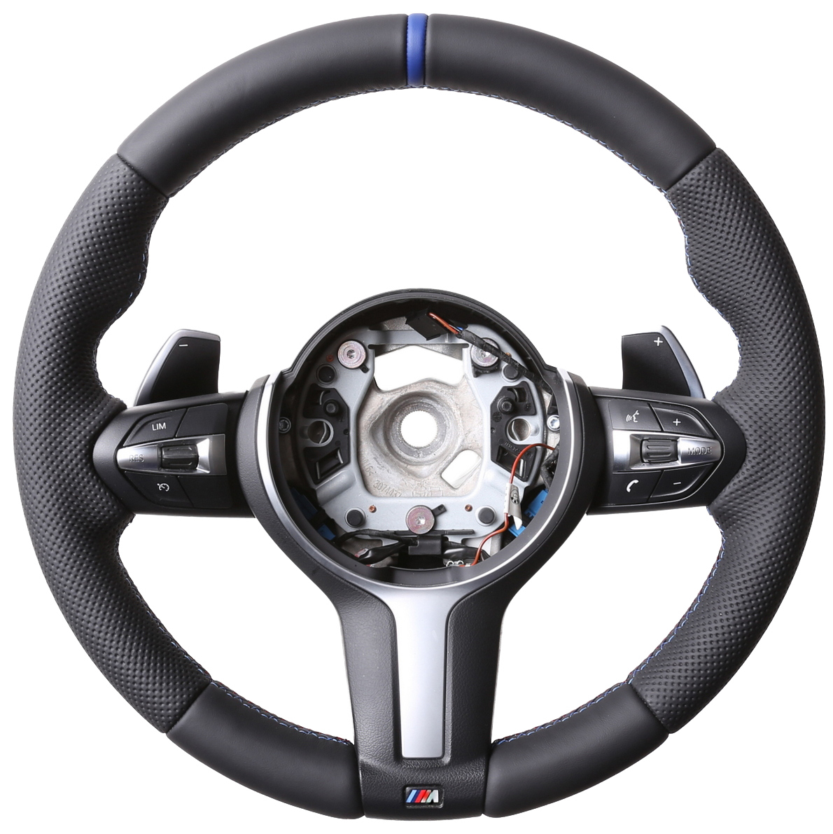 BMW Lenkrad  F01 F02 F07 F10 F11 F12 F13 Kombibezug 12 Uhr Markierung M-Naht