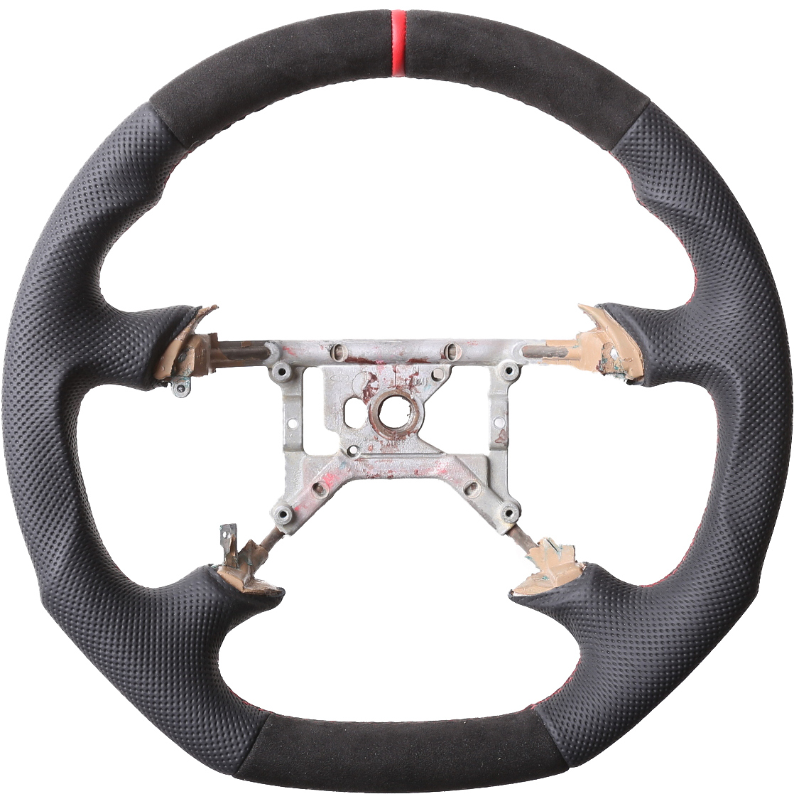 Ford Lenkrad Mustang Explorer Abgeflacht Kombibezug Alcantara 12 Uhr Markierung rot Naht rot