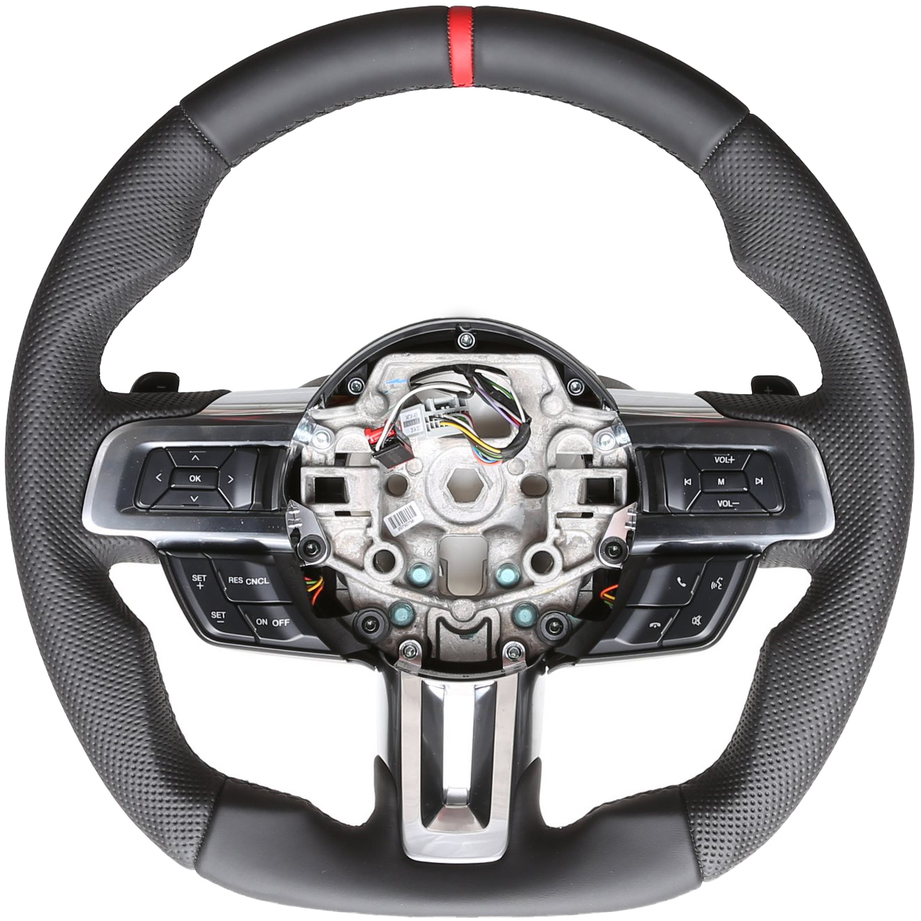 Ford Mustang Lenkrad Abgeflacht NEU Kombibezug 12 Uhr Markierung rot Naht schwarz