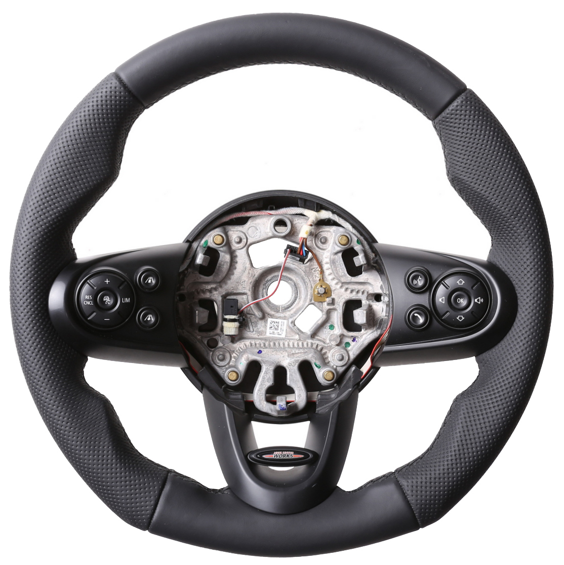 Mini Lenkrad One Cabrio F55 F56 F57 Tuning Kombibezug Naht schwarz