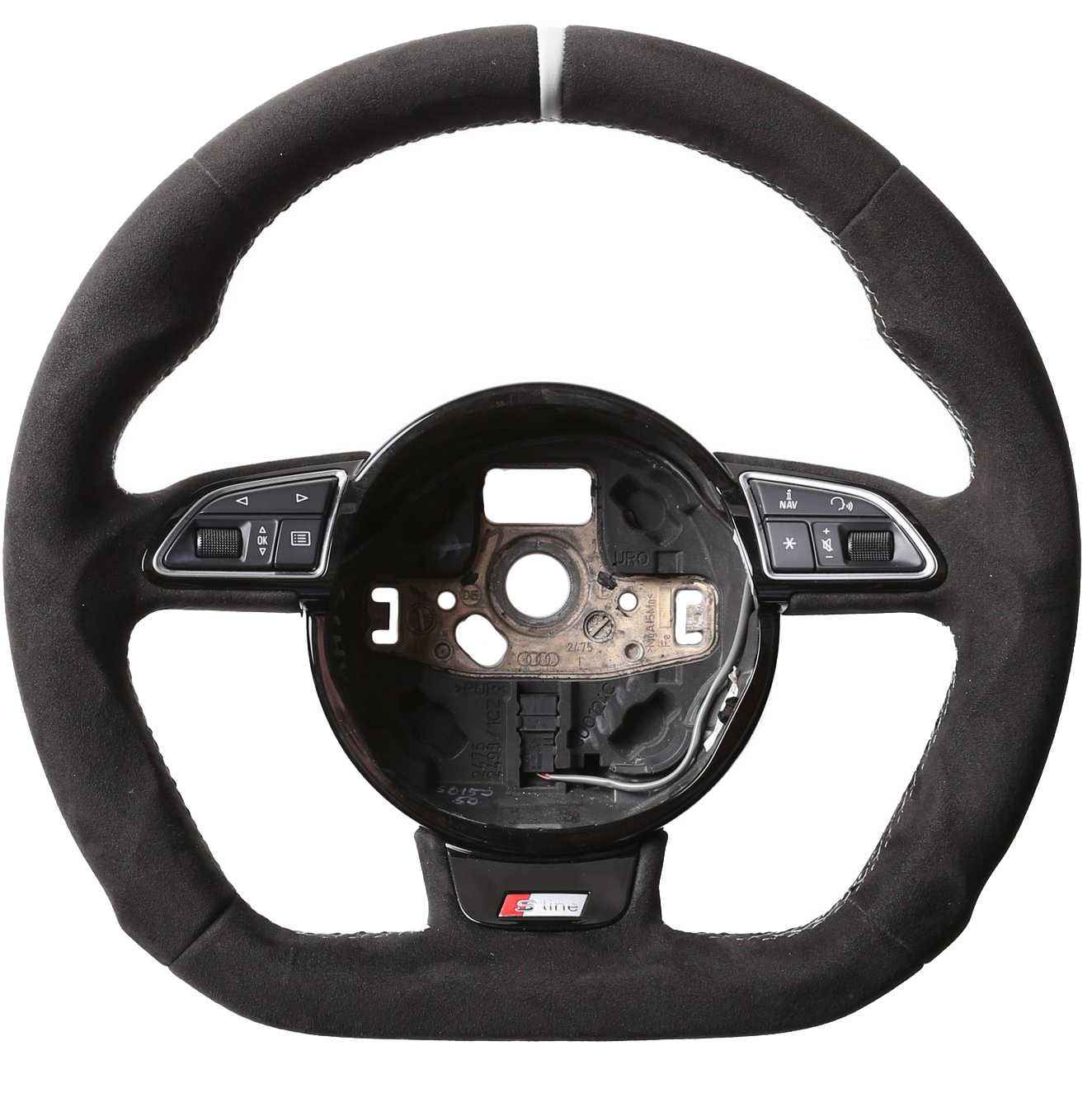 Audi Lenkrad A4 A1 S1 A6 S6 A7 A8 Q3 Abgeflacht Alcantara 12 Uhr Markierung silber Naht silber