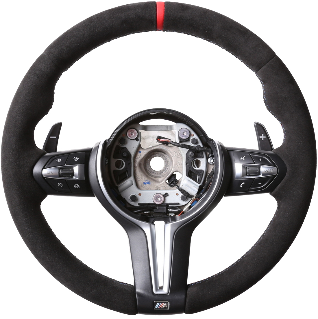 BMW Lenkrad F15 F20 F21 F22 F30 F34 GT F32 F33 F36 nur Alcantara 12Uhr Markierung rot M-Naht