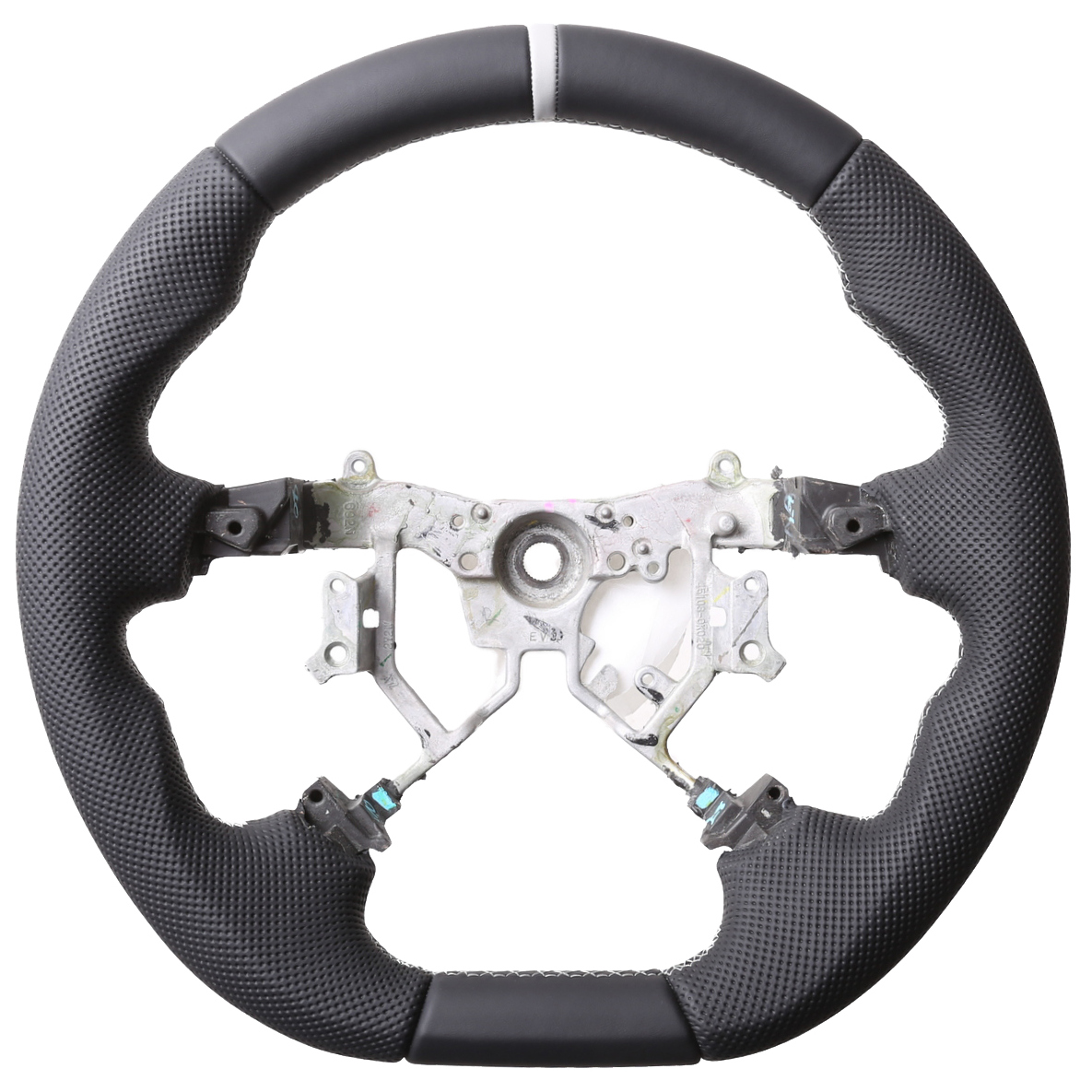 Toyota Lenkrad Land Cruiser 120 Abgeflacht Kombibezug 12 Uhr Markierung silber Naht silber