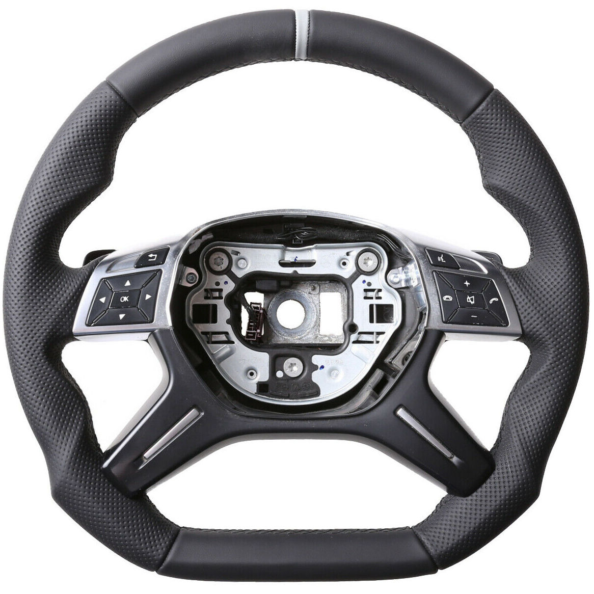 Mercedes Lenkrad W204 C Klasse W166 ML X166 W212 W463 Abgeflacht Kombibezug 12Uhr Markierung schwarz